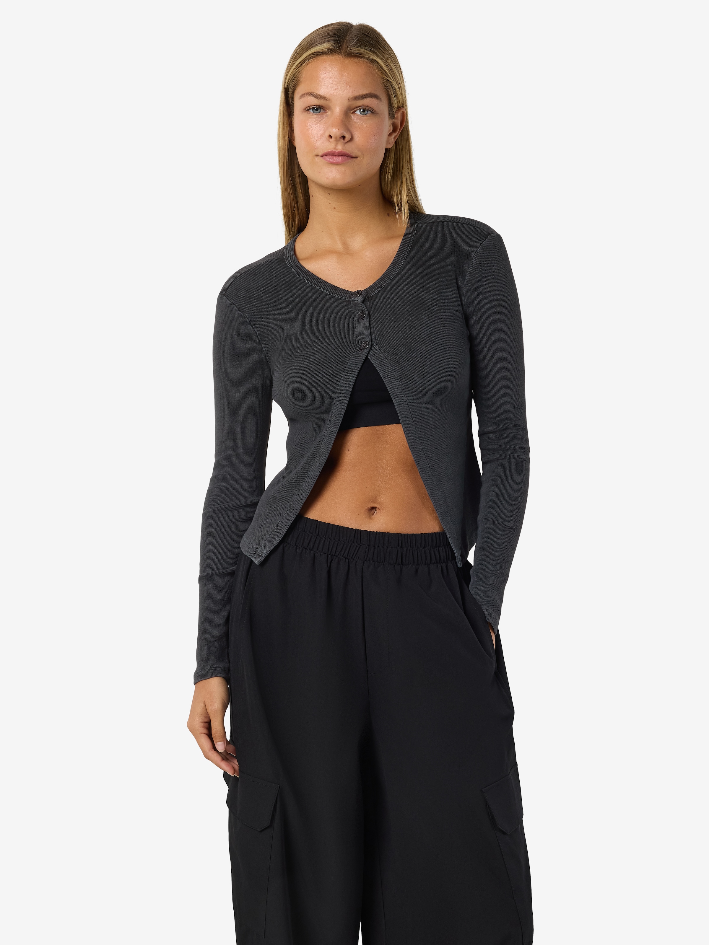 Noisy may Strickjacke »NMMAYA L/S O NECK WASHED CARDIGAN NOOS« gewaschene Optik