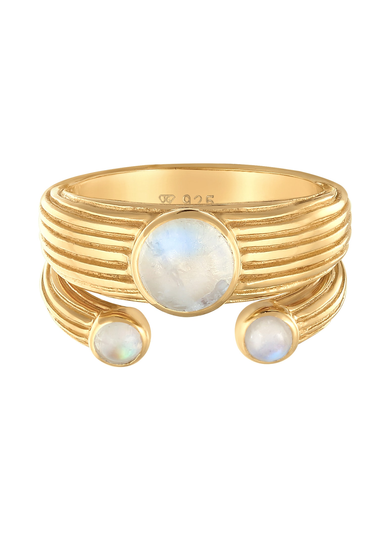 Elli Premium Siegelring »Ring Siegelring Offen Mondstein Klassik Set«