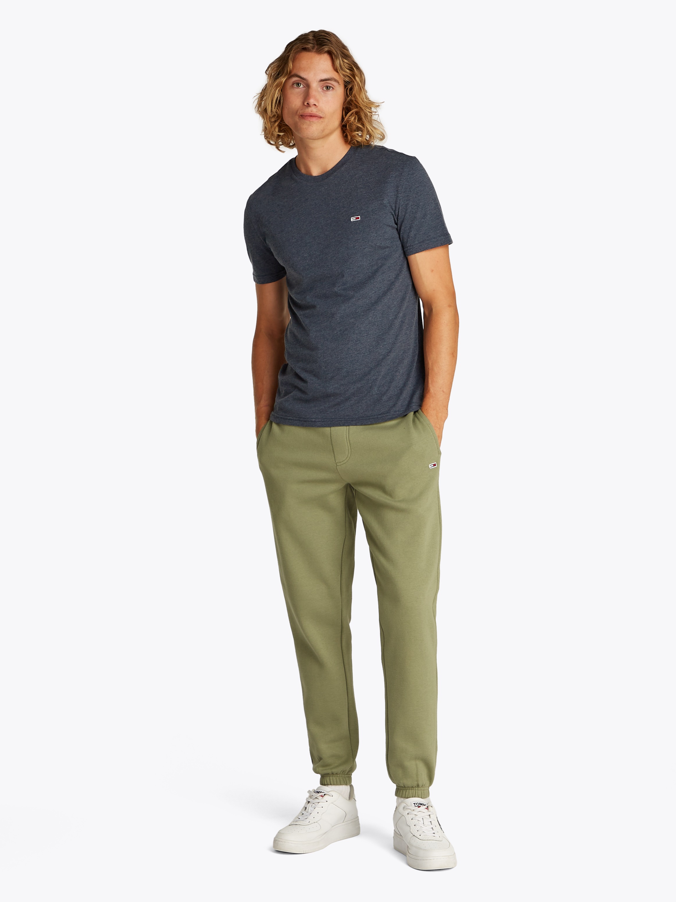 Tommy Jeans T-Shirt »TJM XSLIM JASPE HTR TEE EXT«, Mit Rundhalsausschnitt