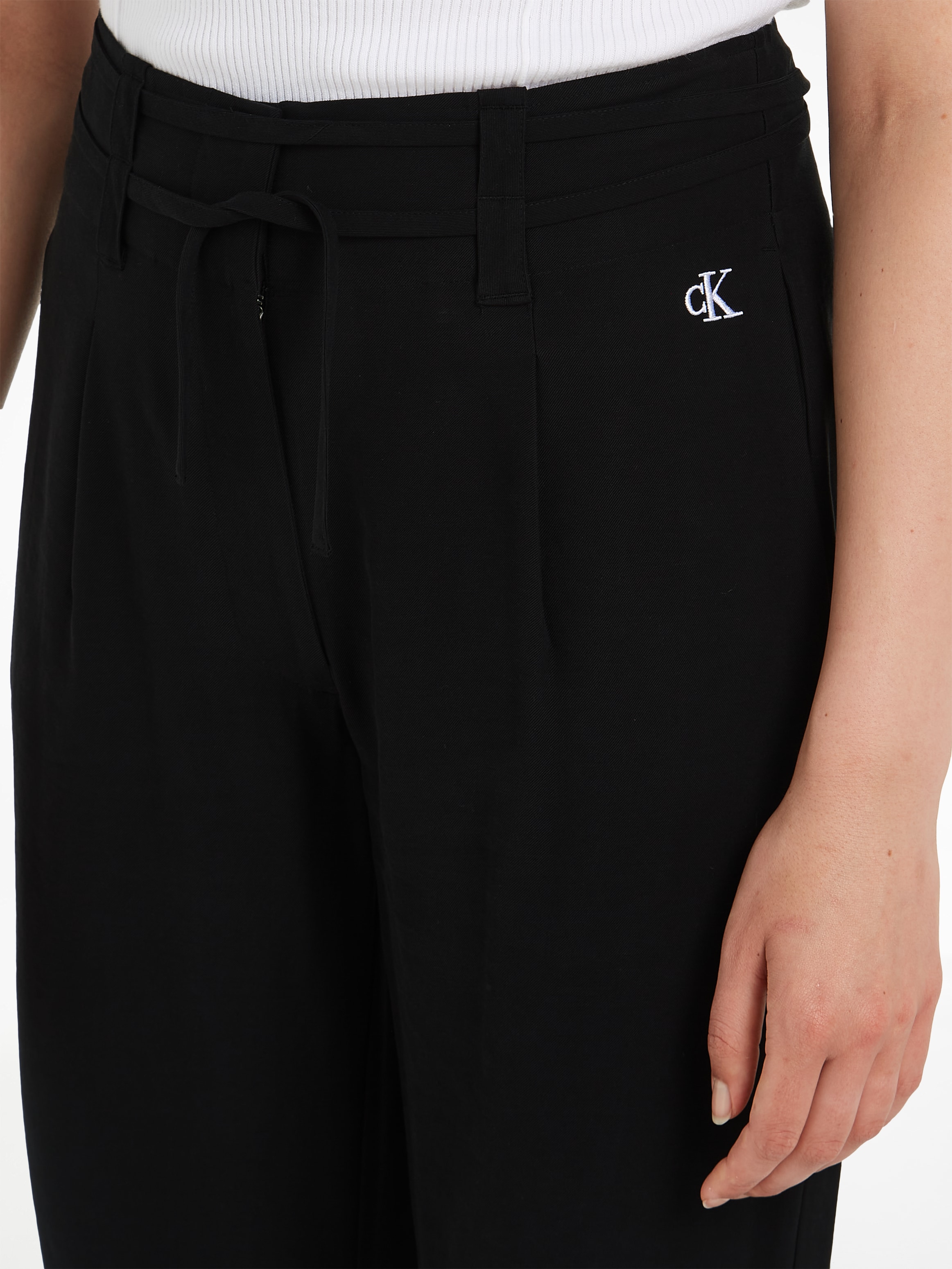 Calvin Klein Jeans Webhose »WAIST TIES TAPERED TWILL PANT«, mit Logomarkenlabel