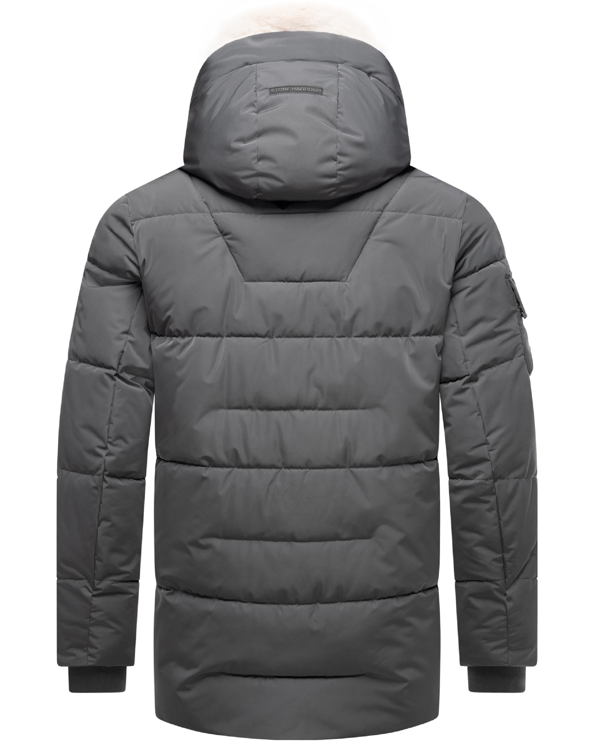 Stone Harbour Winterjacke »Winterjacke Lauroo XX«, mit Kapuze, urbane Herren Steppjacke mit kuscheligem Kunstpelz-Kragen