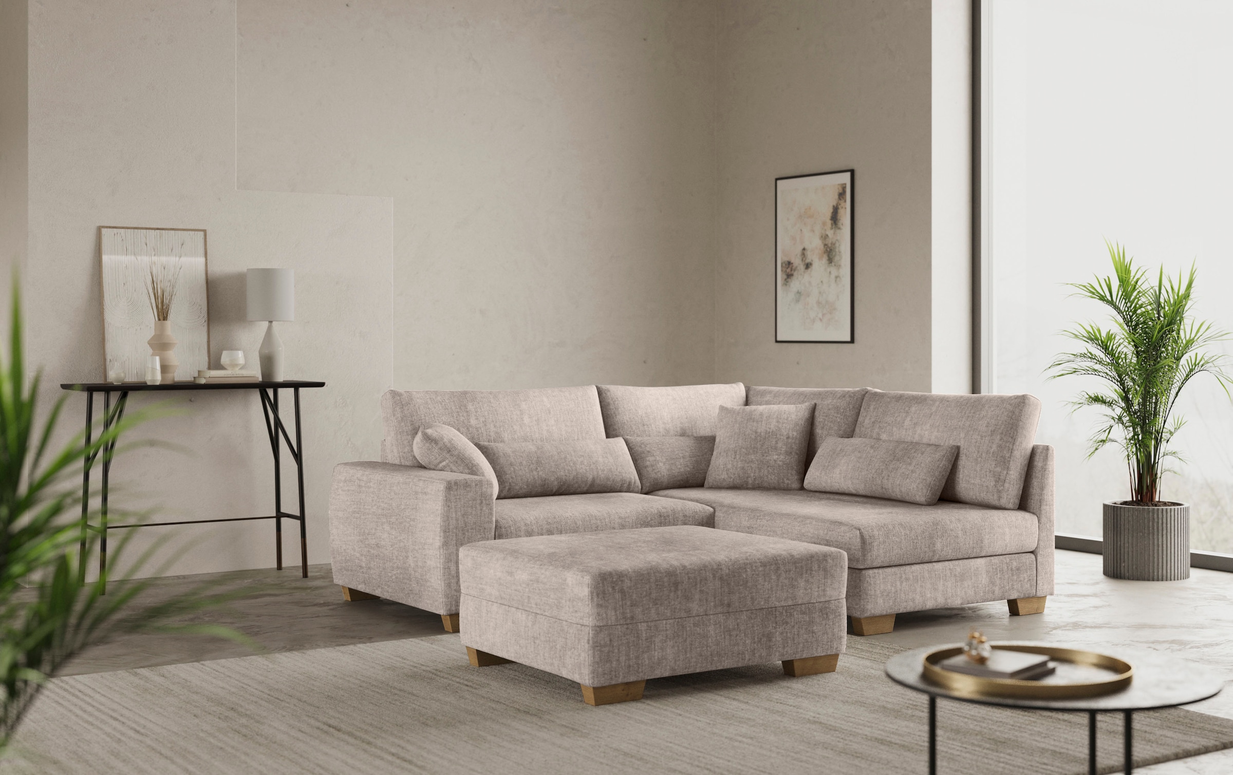 Mr. Couch Hocker »Helena«, Mit Federkern, wahlweise mit DuraSpring-Taschenfederkern