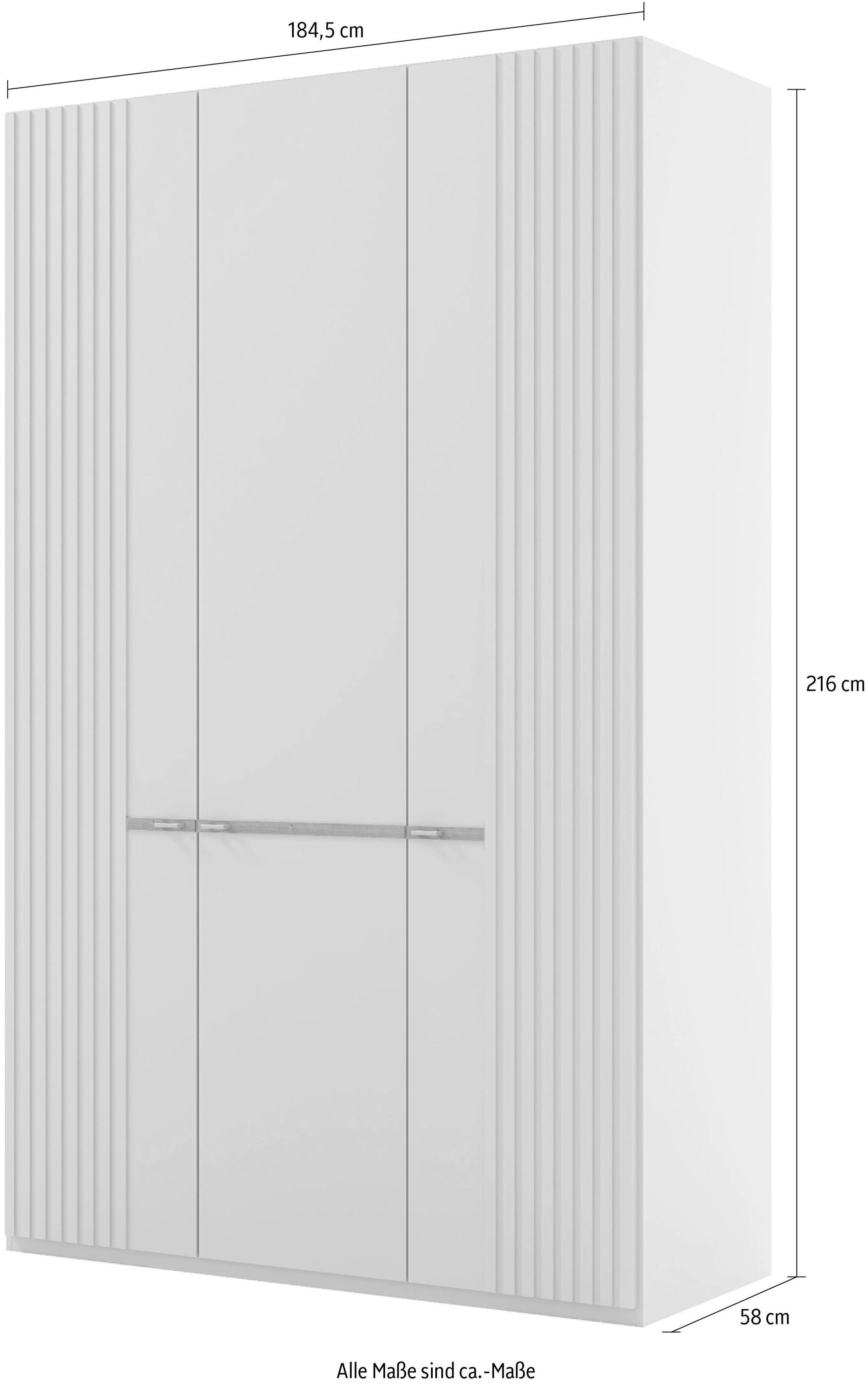 Musterring Kleiderschrank »Isabelle« Lamellen in Eiche, Griffe in silber, verschiedene Größen und Farben