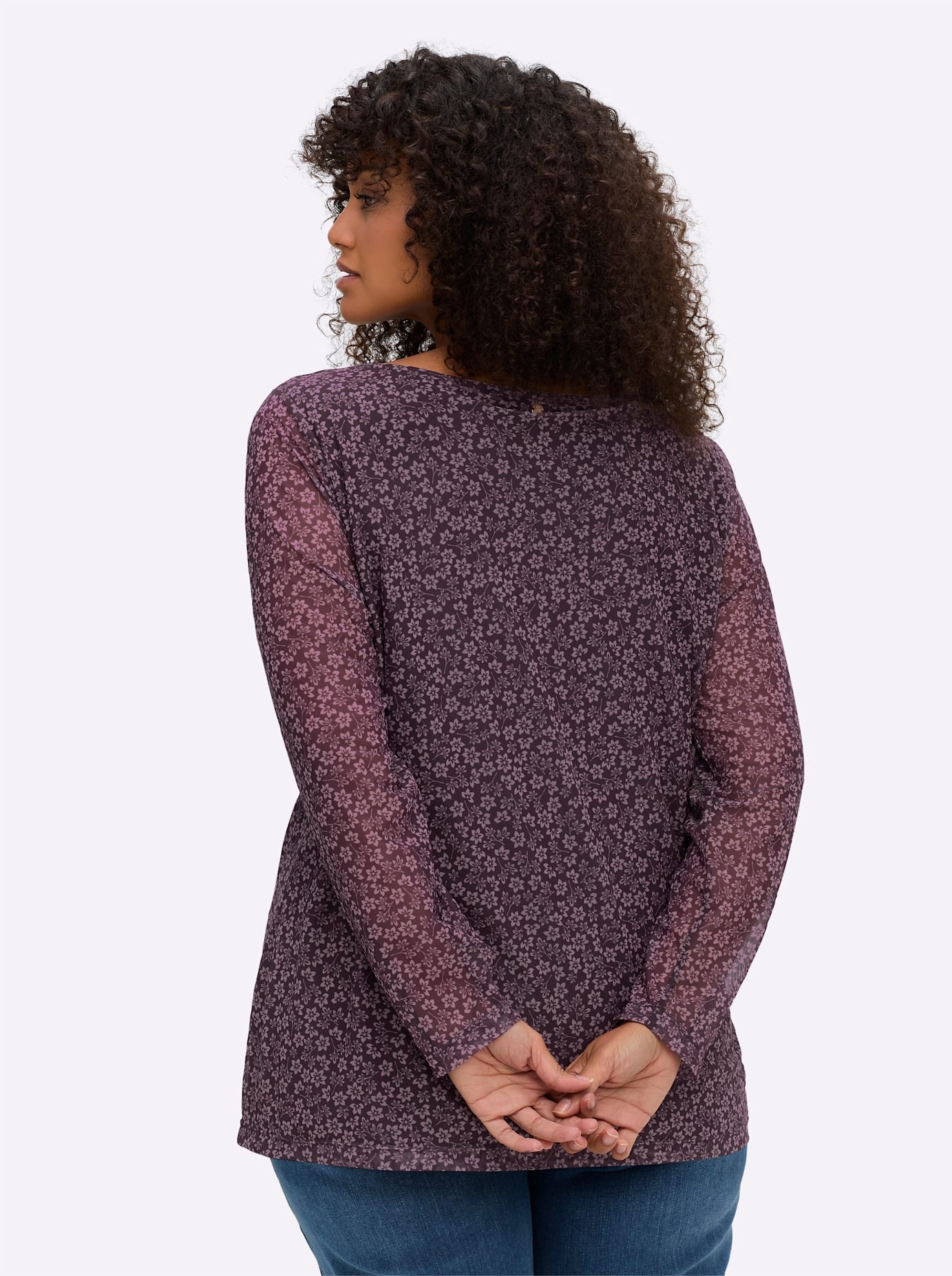 Sheego Langarmshirt »Mesh-Shirt« 1 Stk.