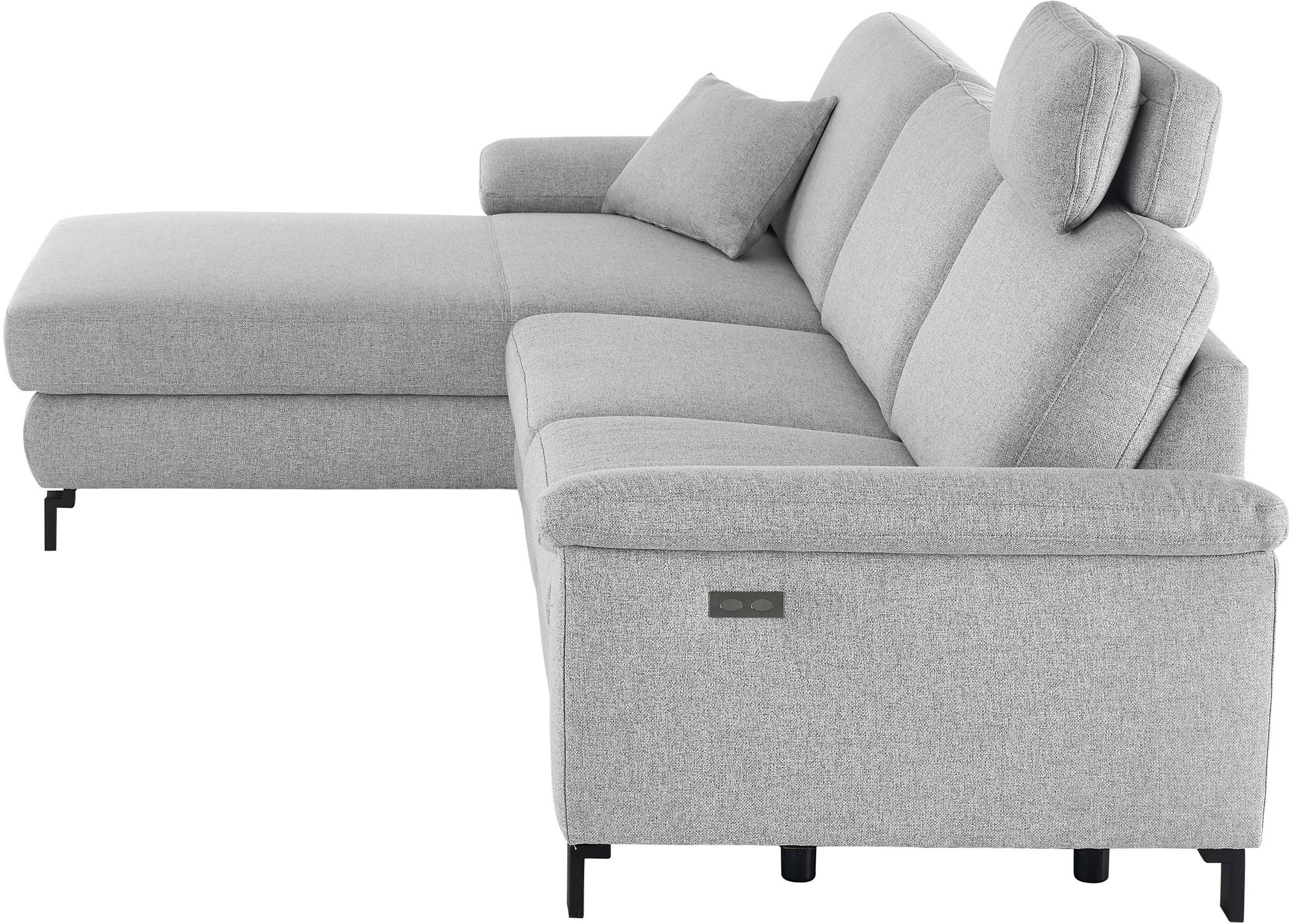 3C Candy Ecksofa »Mainau L-Form«, Relaxfunktion im 1,5-Sitzer, motorische Schlaffunktion in Longchair