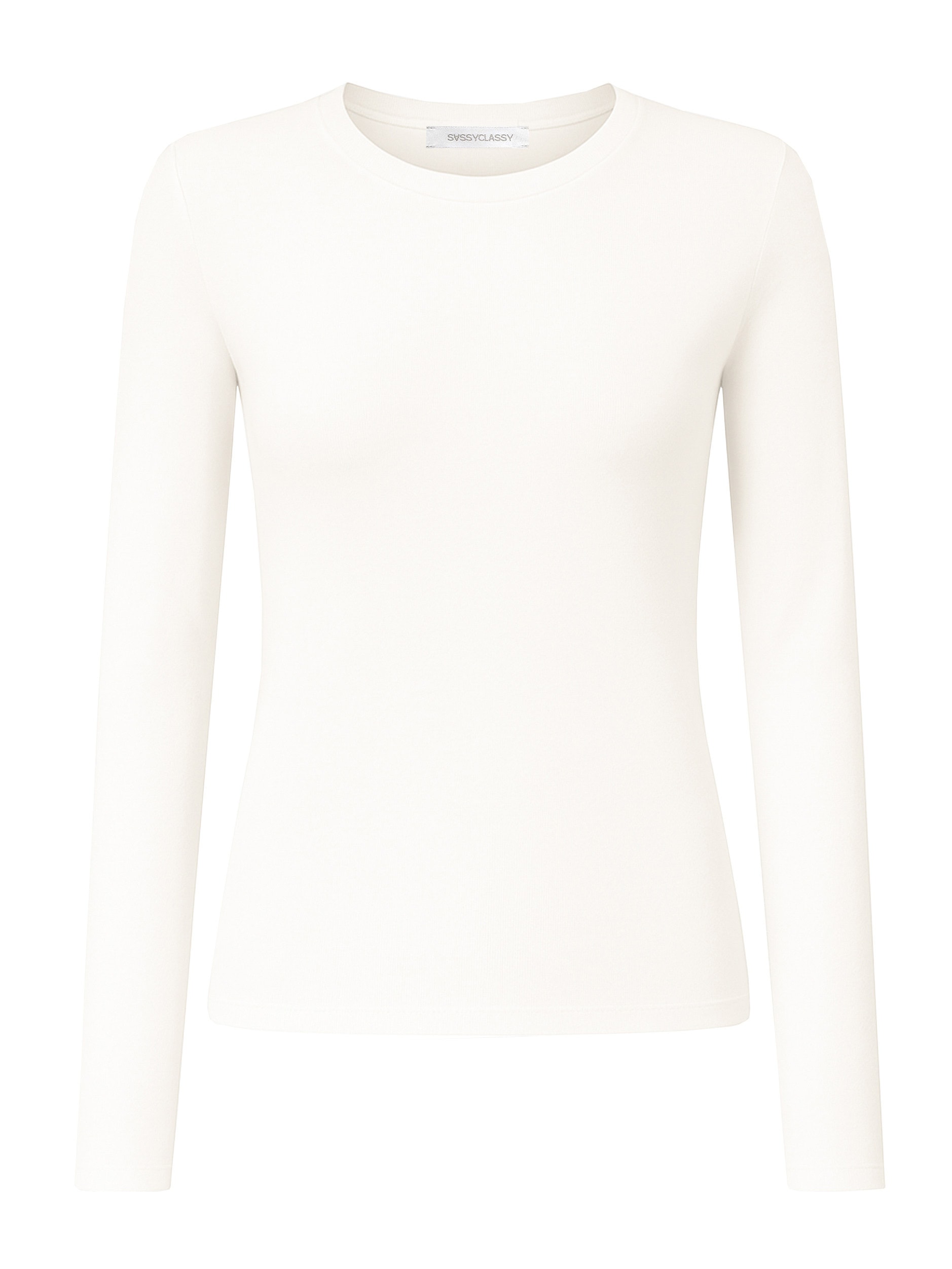 SASSYCLASSY Langarmshirt »Langarmshirt« Elastisches Shirt mit Rundhalsausschnitt und Rückennaht