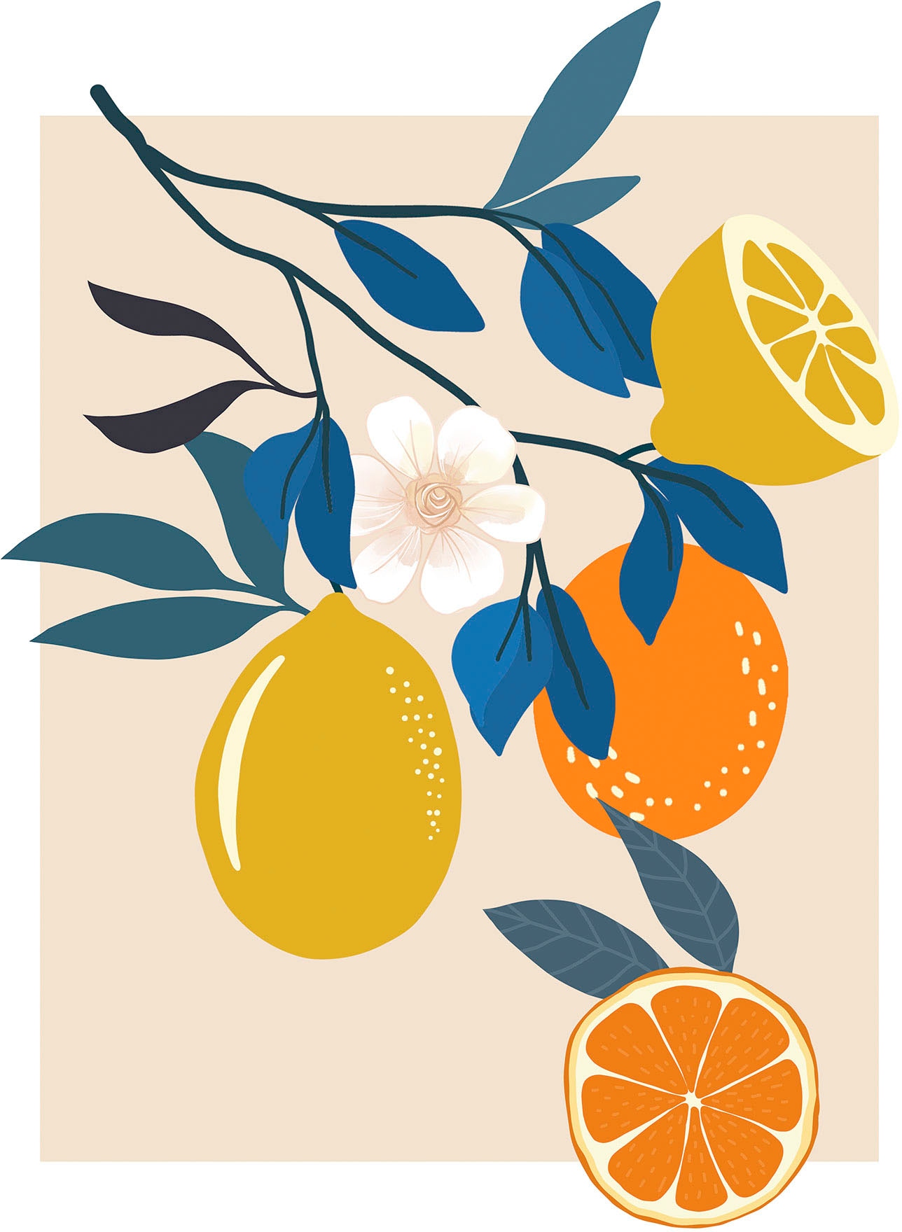 Komar Wandbild »Illustration Finest Fruits«, (1 St.), Deutsches Premium-Poster Fotopapier...