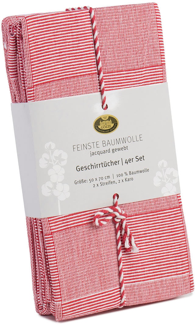 Gözze Geschirrtuch »Geschirrtücher, Des. 60054«, (Set, 4 tlg.), aus 100% Baumwolle, jacquard gewebt