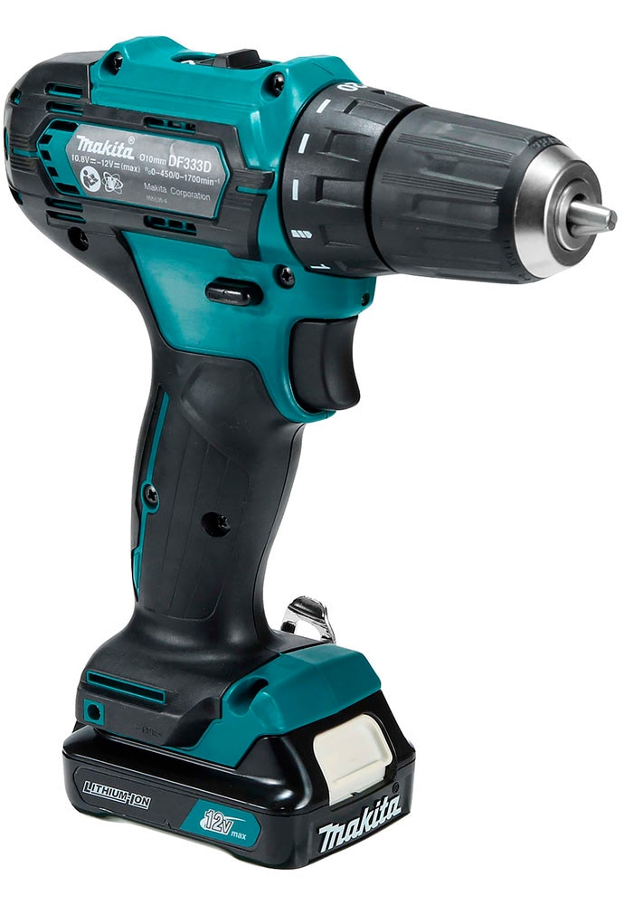 Makita Akku-Bohrschrauber »DF333DSAE«, mit 2 Akkus 12V/2,0 Ah, Ladegerät und Koffer