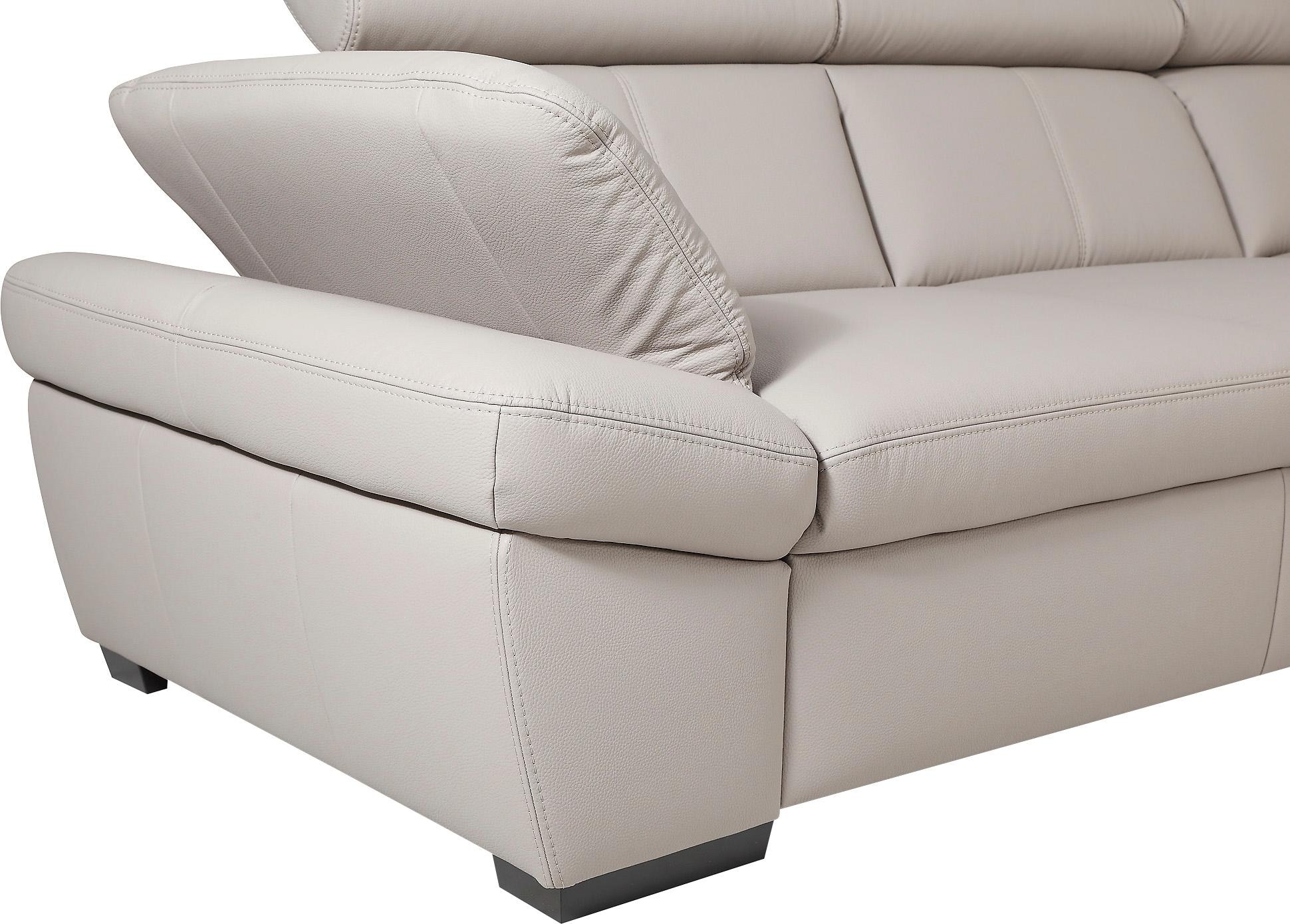 exxpo - sofa fashion Ecksofa »Salerno, klassisch modernes Funktionssofa, hoher Sitzkomfort, L-Form«, inkl. Kopf- und Armteilverstellung, wahlweise mit Bettfunktion