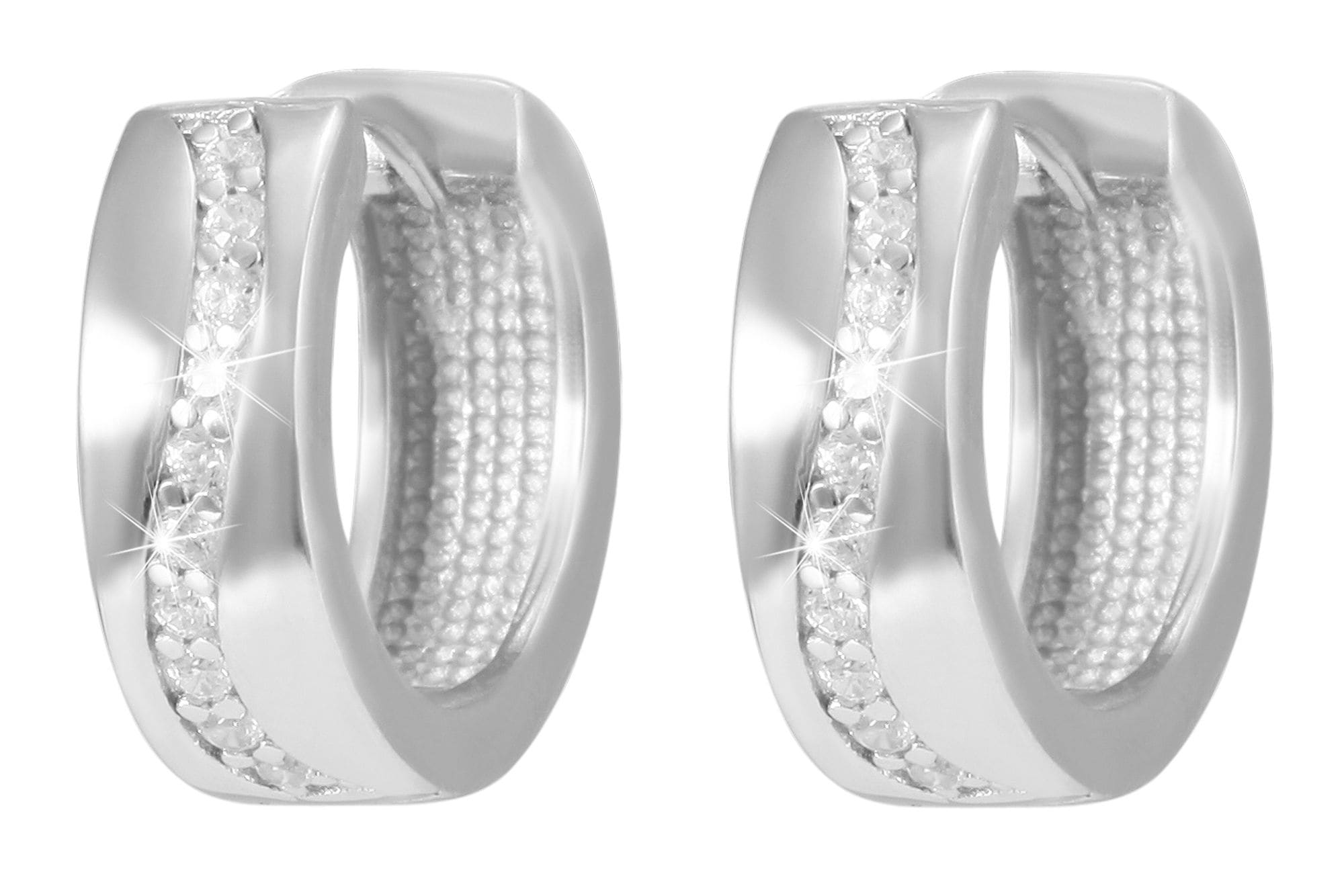 Adelia´s Paar Creolen »Damen Ohrringe ¿ Klappcreole aus 925 Silber mit Zirkonia«
