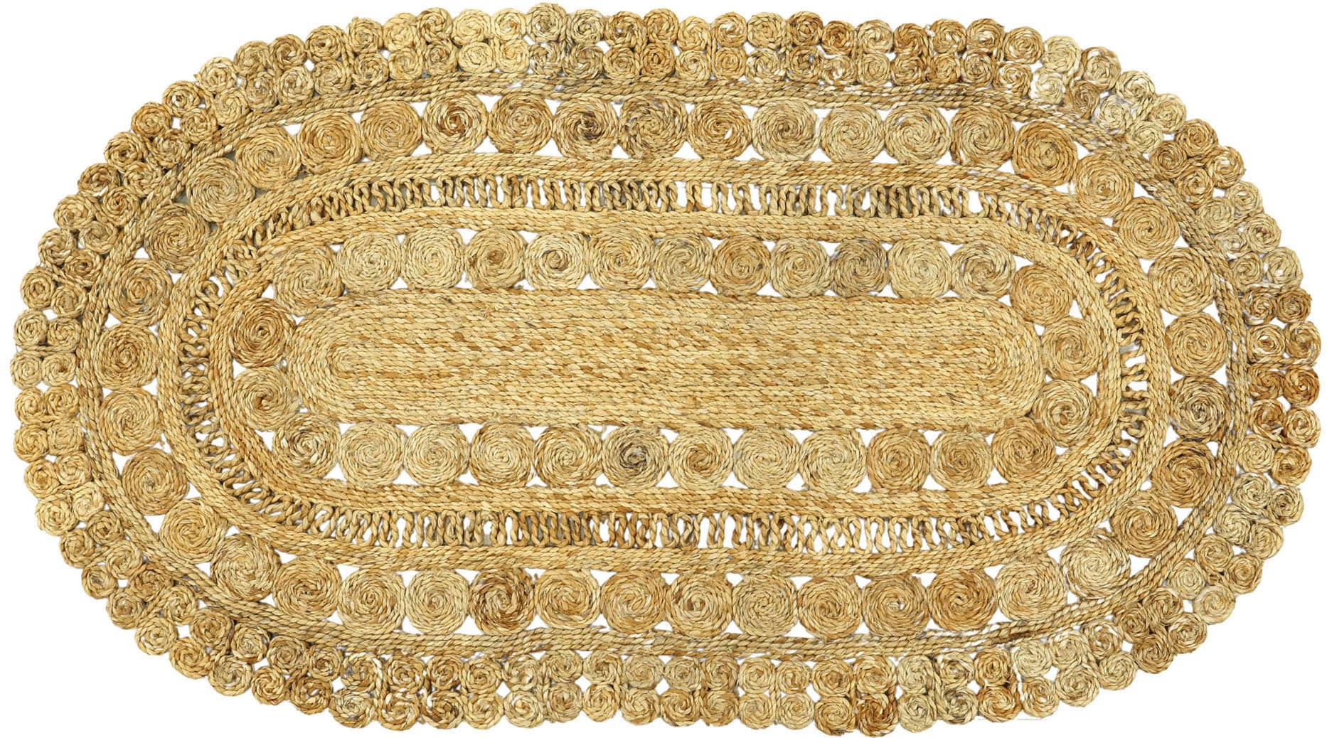 carpetfine Sisalteppich »Juteteppich Finn«, rechteckig, 13 mm Höhe, natürliches Pflanzenmaterial von Hand gewebt, Boho Style