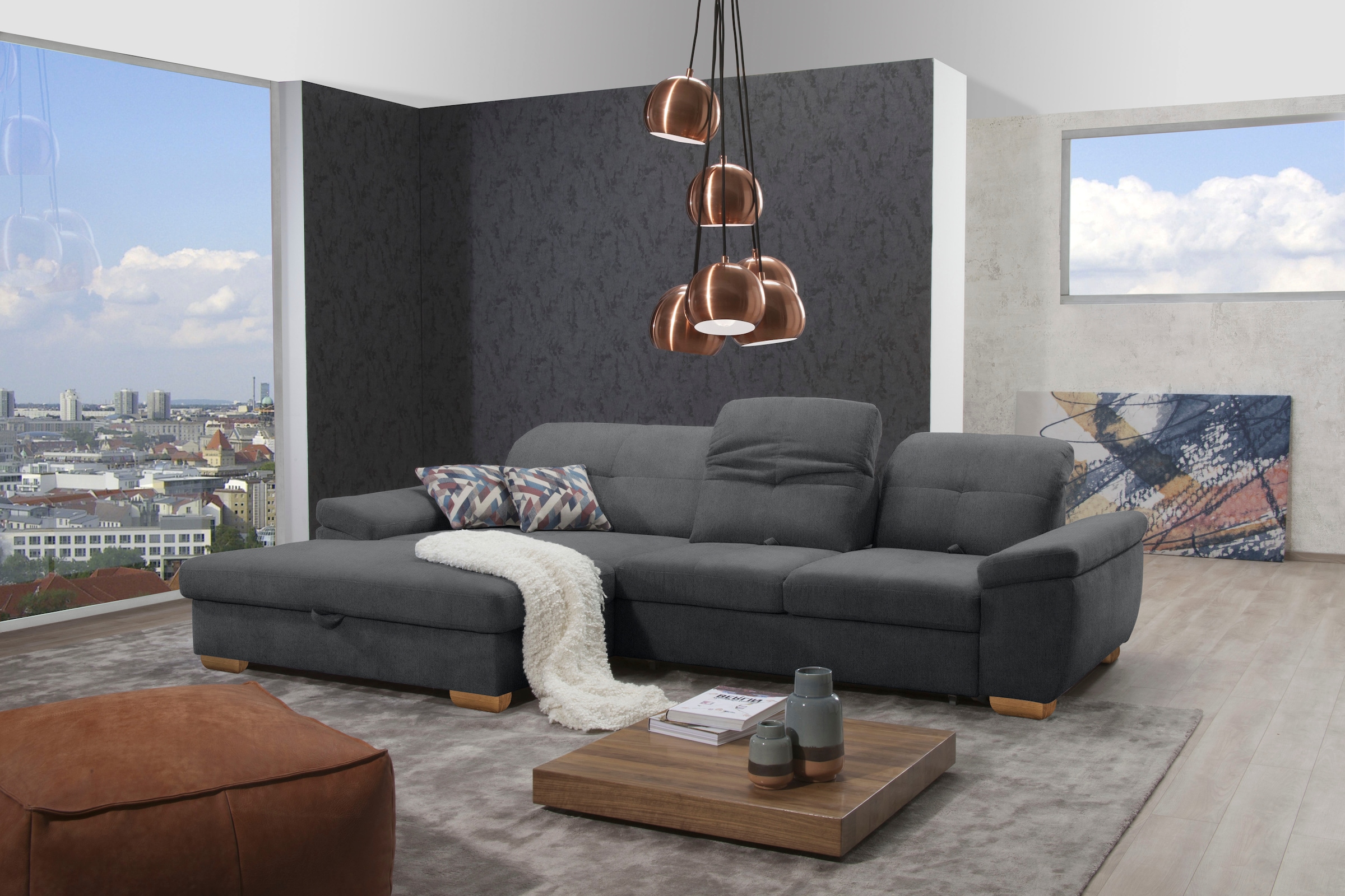 alina Ecksofa »Nadira« wahlweise mit Bettfunktion und Stauraum