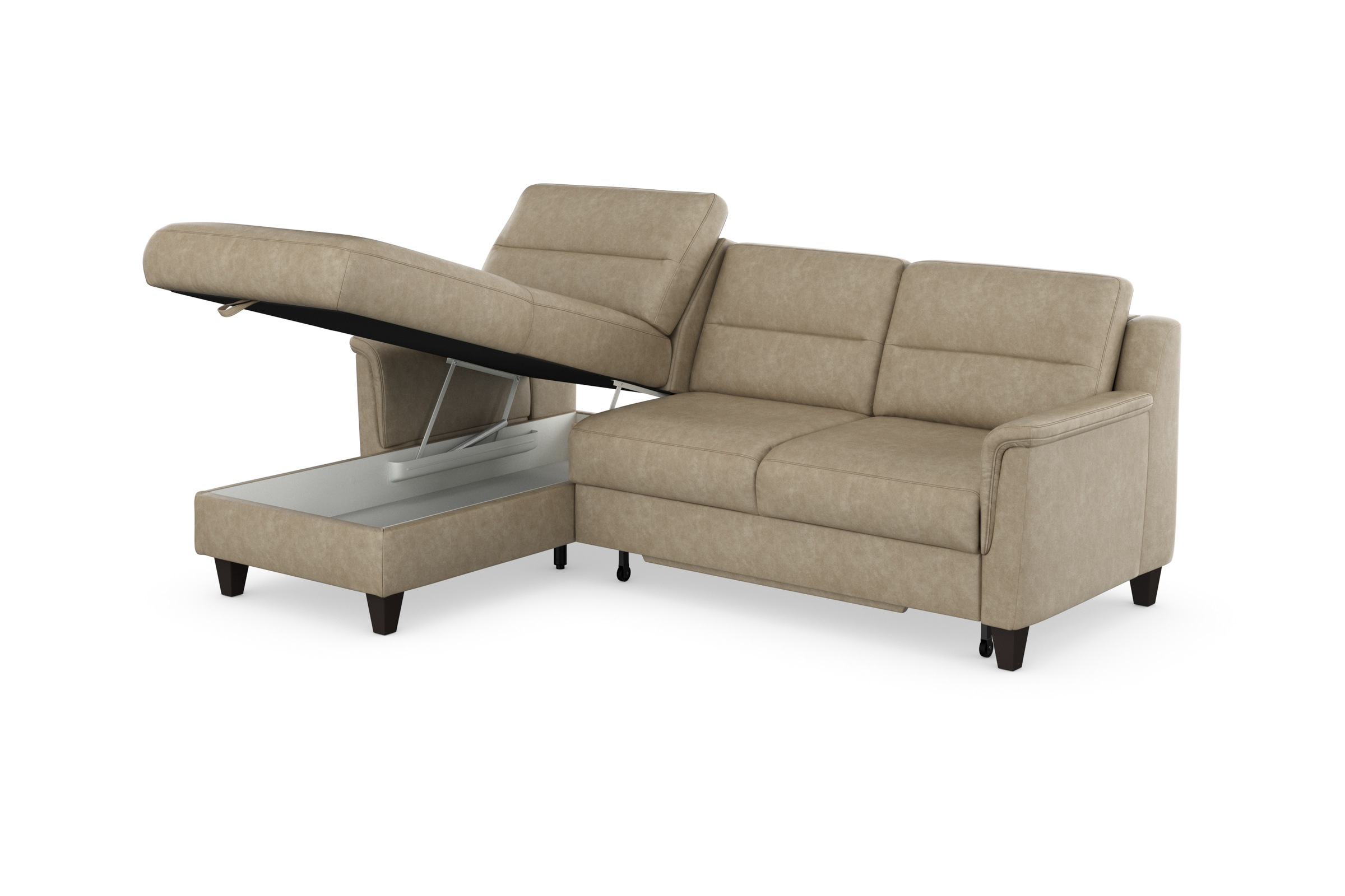 sit&more Ecksofa »Farö L-Form«, inklusive Federkern, wahlweise mit Bettfunktion und Bettkasten