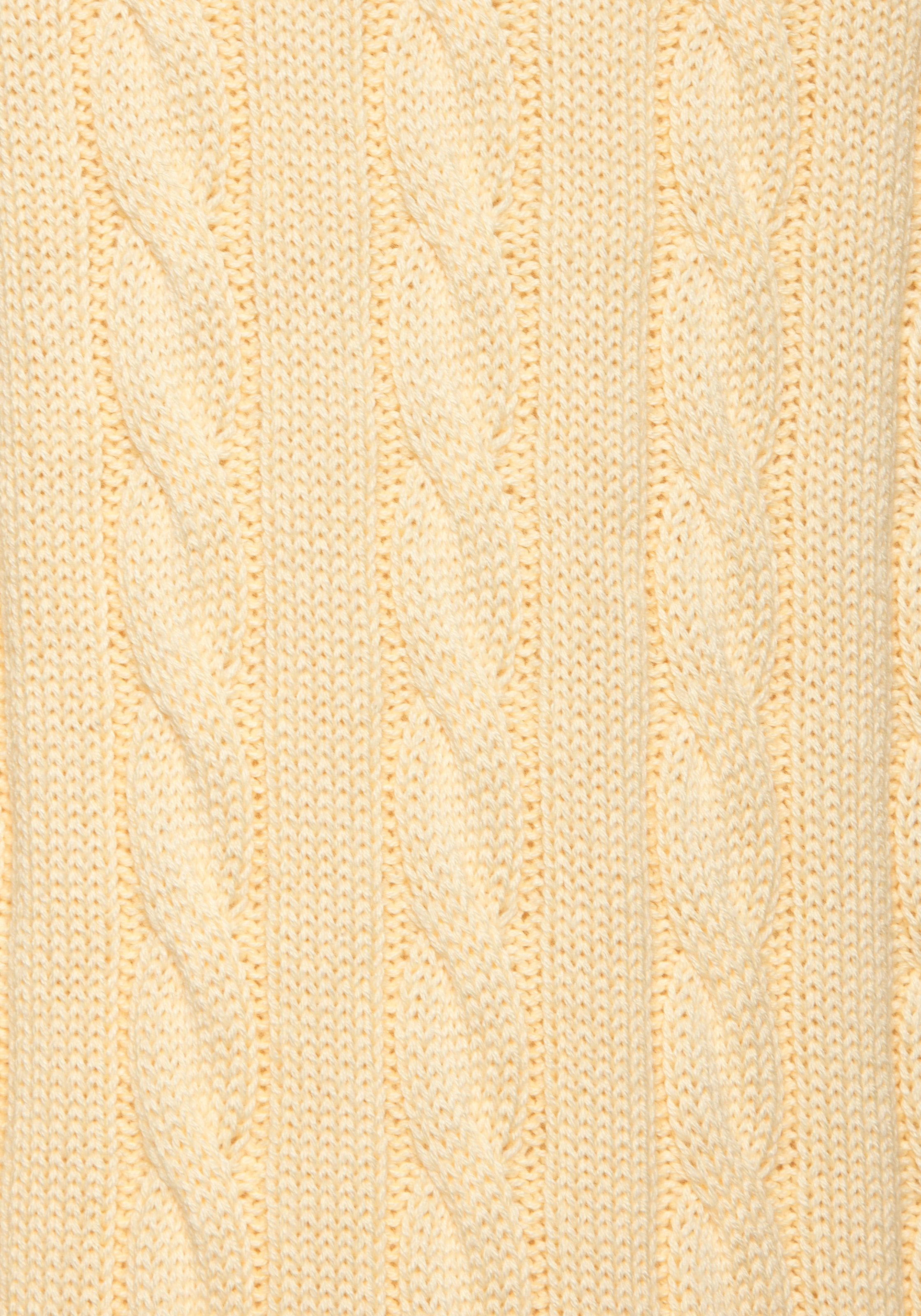 LASCANA V-Ausschnitt-Pullover mit Zopfstrickmuster