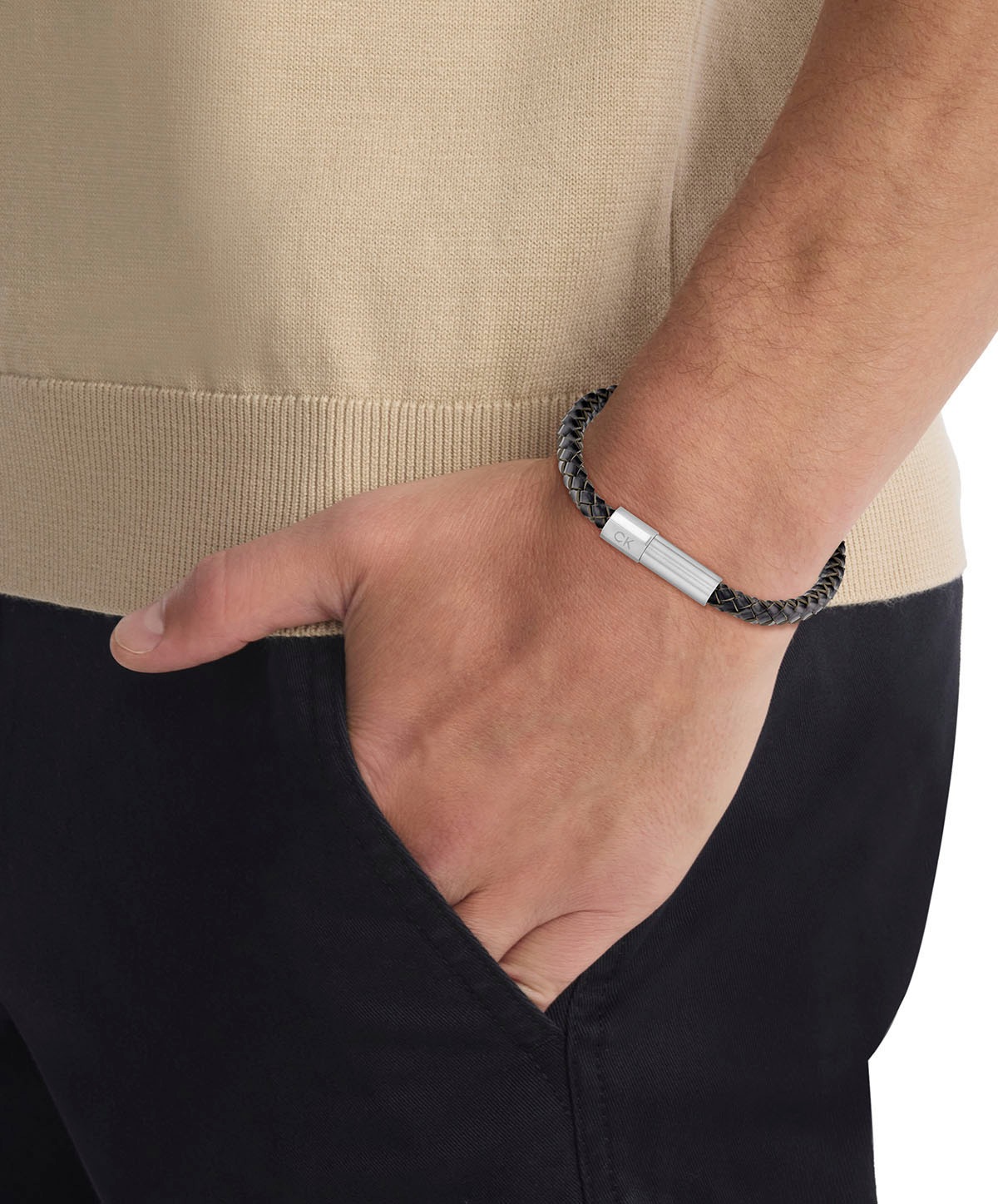 Calvin Klein Lederarmband »Schmuck Edelstahl Armband INDUSTRIAL FACETS 35100045 35100046 35100047«