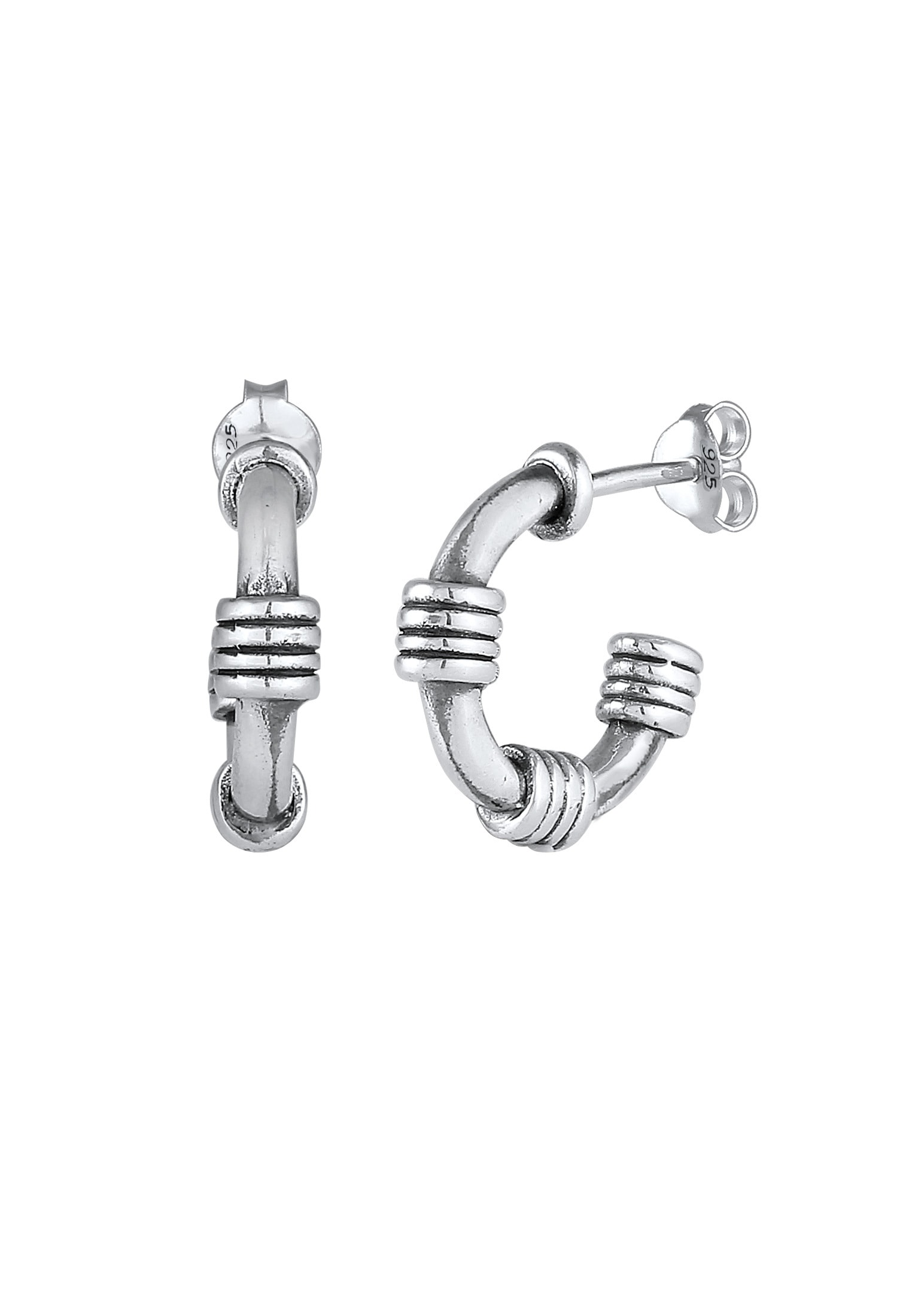 Kuzzoi Paar Ohrstecker »Ohrringe Herren Stecker Creolen Vintage 925 Silber«