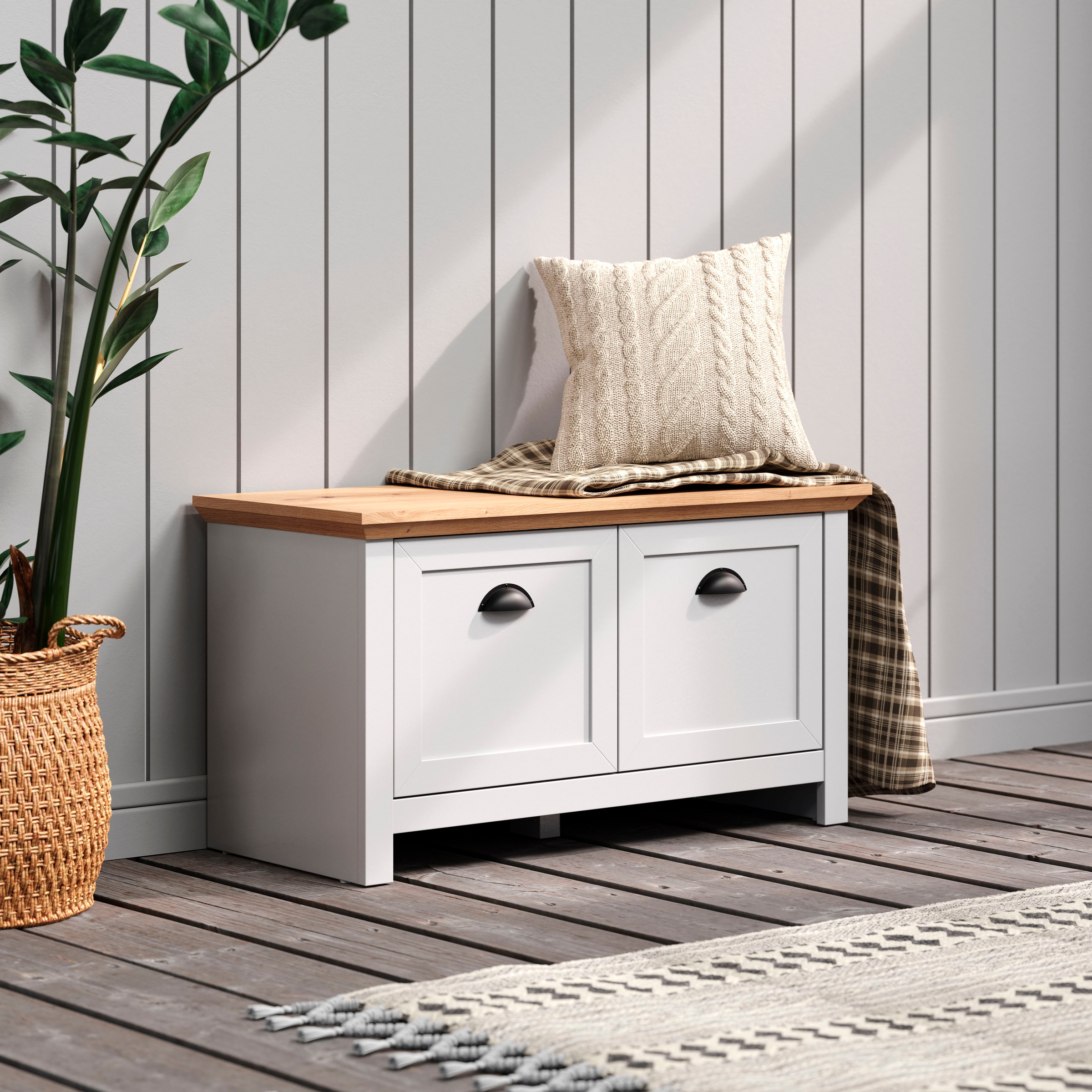 Home affaire Garderobe »Herzwill«, (1 St.), Sitzbank / Schuhschrank mit den Maßen B/H/T ca.: 91/49/41 cm