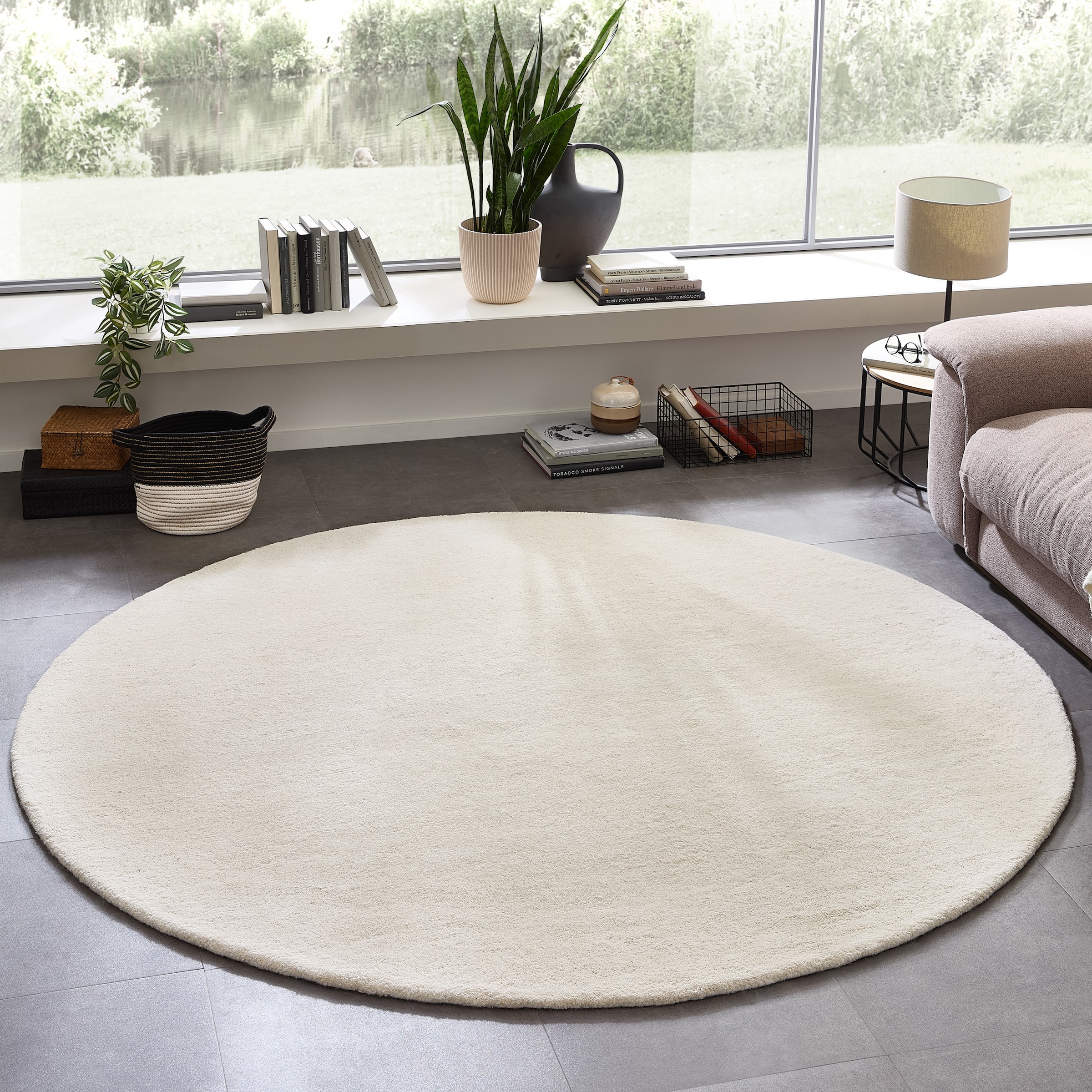 OTTO home Wollteppich »Gabbo Natur, Handgefertigt, Teppich, reine Wolle, meliert« rund 14 mm Höhe besonders weich und dicht