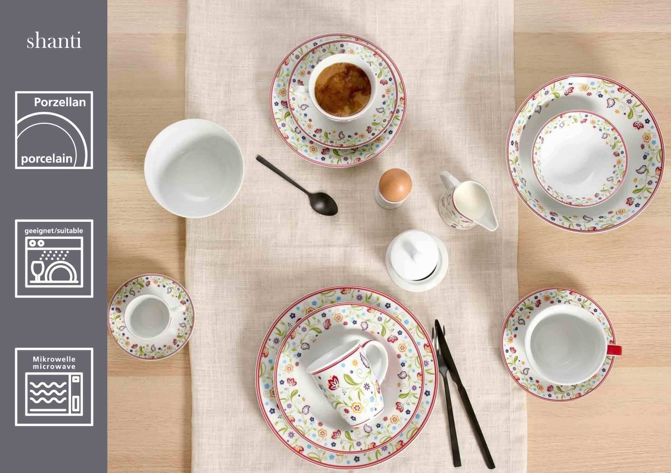 Ritzenhoff & Breker Geschirr-Set »Basic-Set Shanti 12er Set bunt« Spülmaschinengeeignet
