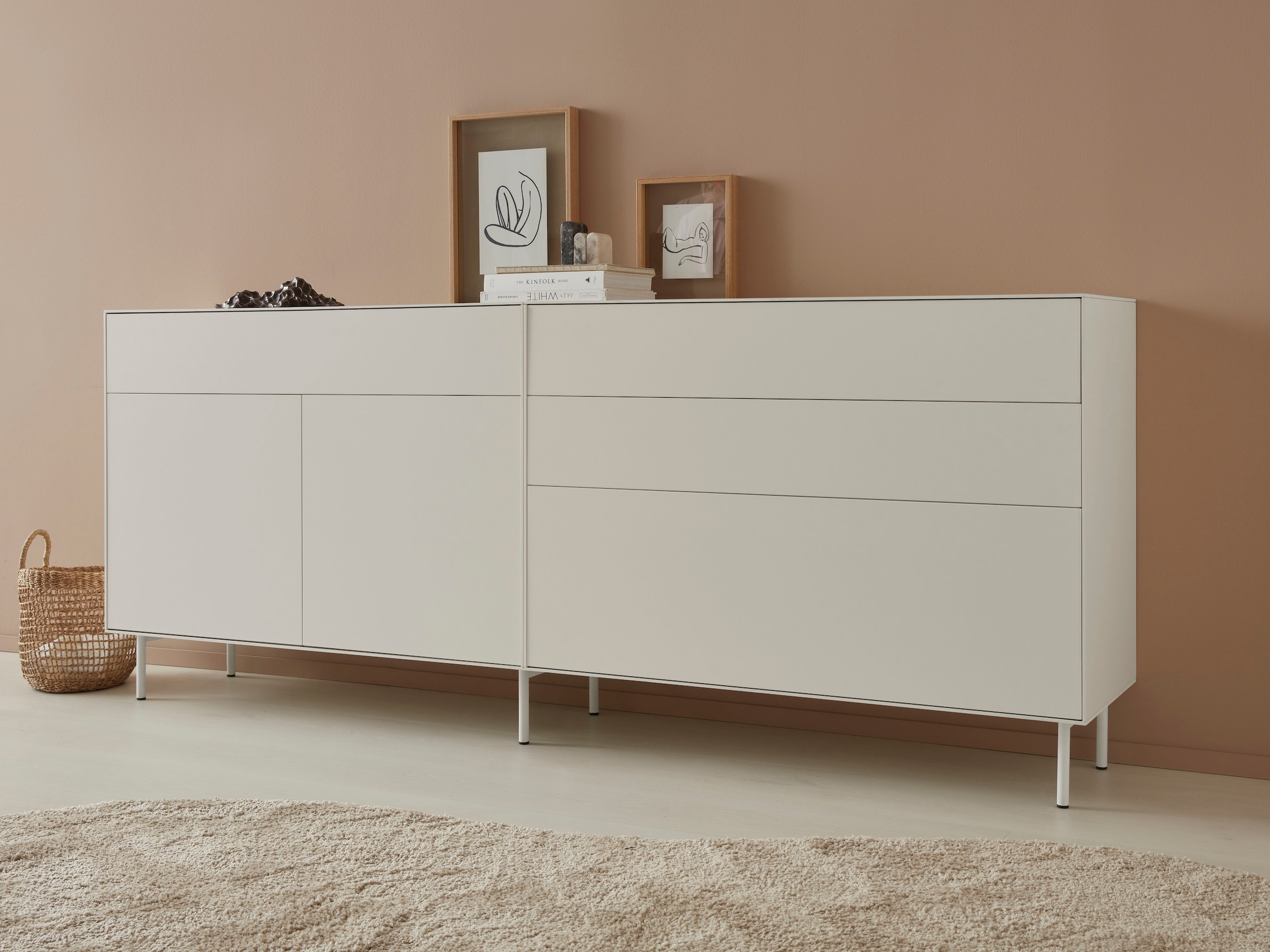 LeGer Home by Lena Gercke Sideboard »Essentials«, Breite: 112cm, MDF lackiert, Push-to-open-Funktion