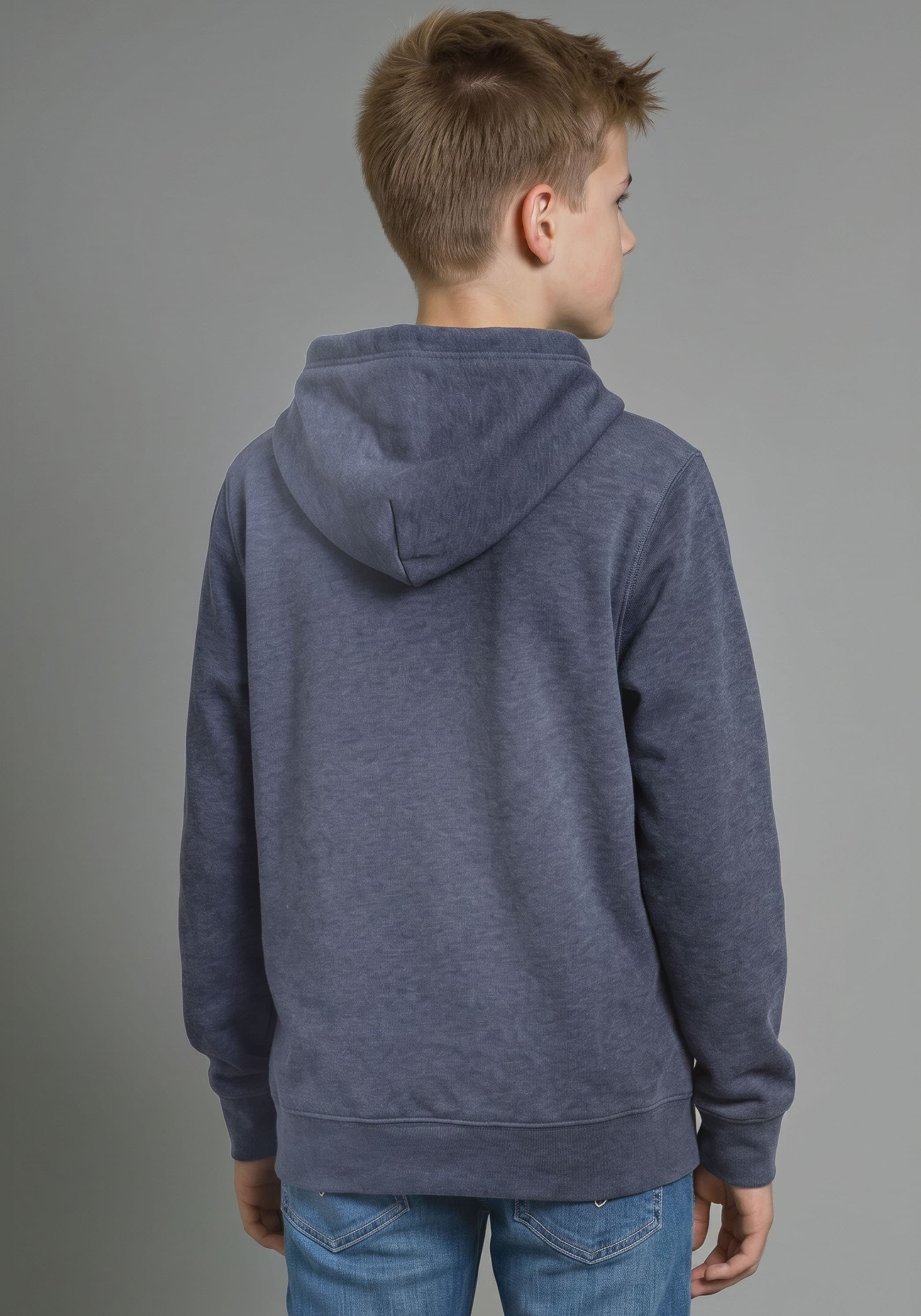 H.I.S Kapuzensweatshirt »H.I.S Hoodie mit Logo-Druck in melierter Ware für Jungen«, Für TEENS. Hoodie mit kleinem Druck
