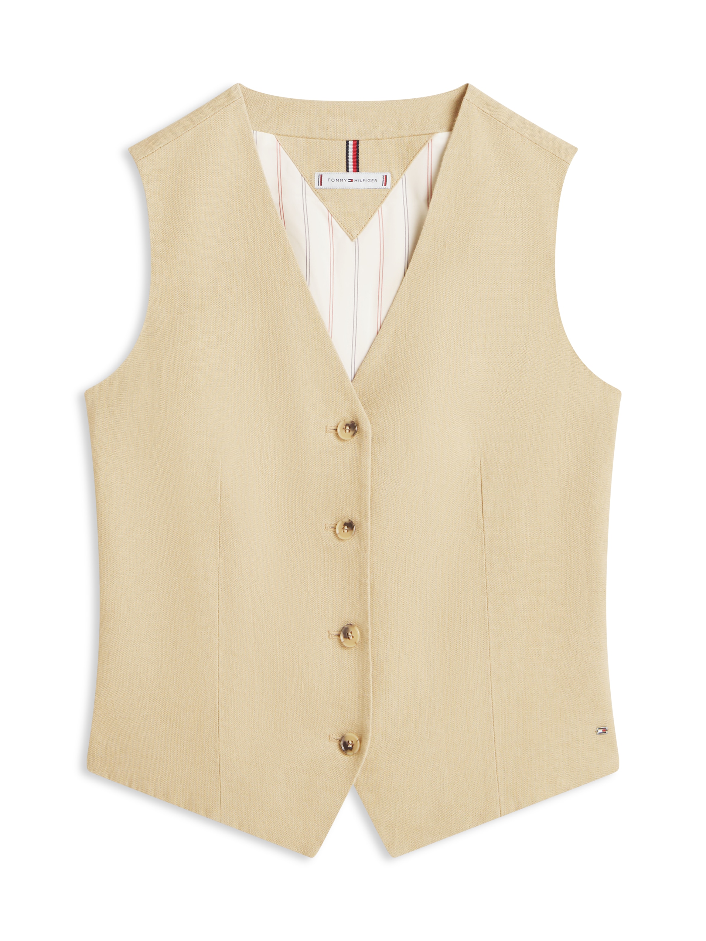 Tommy Hilfiger Anzugweste »NEW ESS LINEN VEST« mit Logo-Stickerei