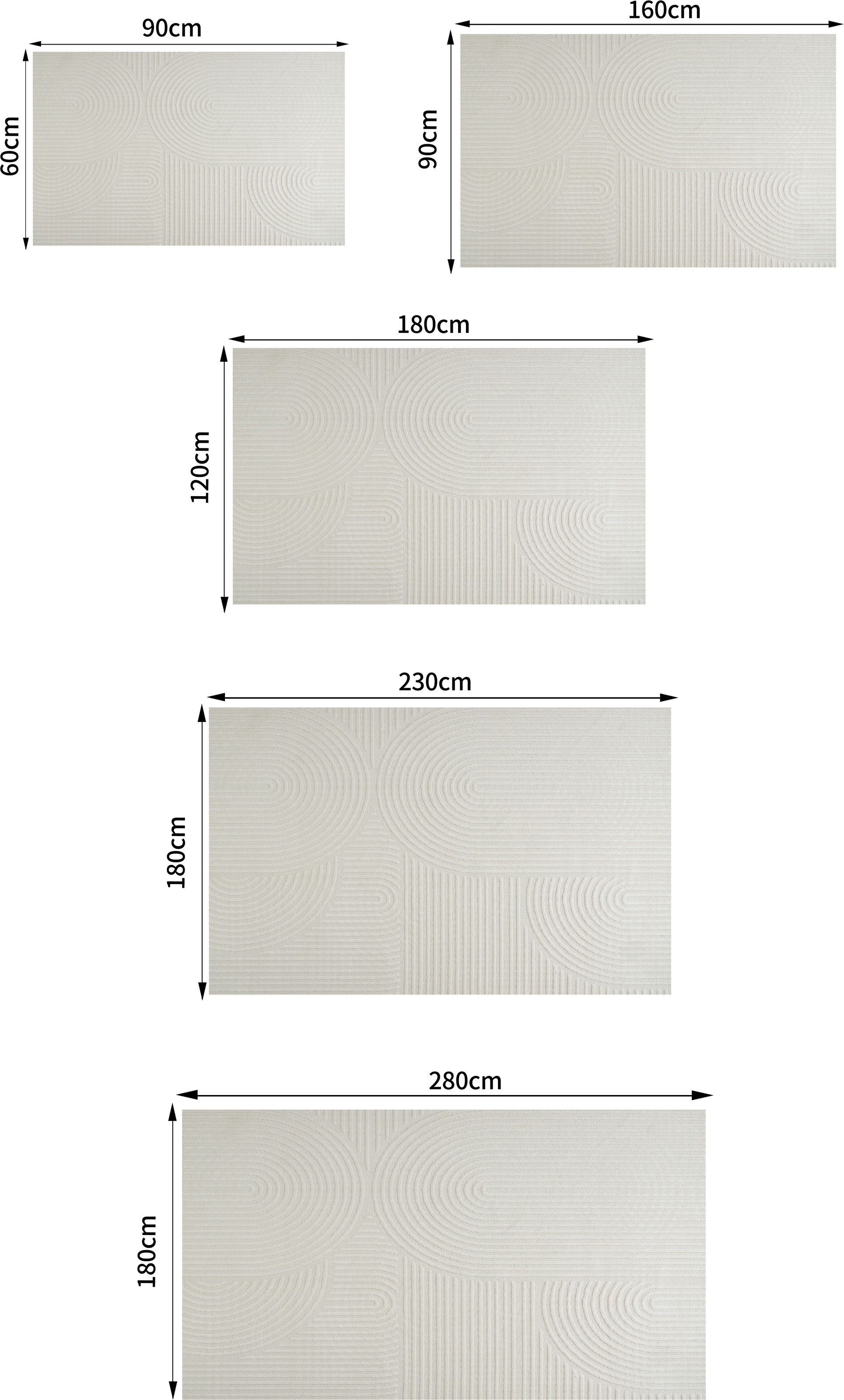 OTTO home Teppich »Jola, In- und Outdoor geeignet, Hoch-Tief-Design, Scandi« rechteckig 9 mm Höhe Hoch-Tief-Struktur, Zen, Wetterfest & UV-beständig, Balkon, Camping