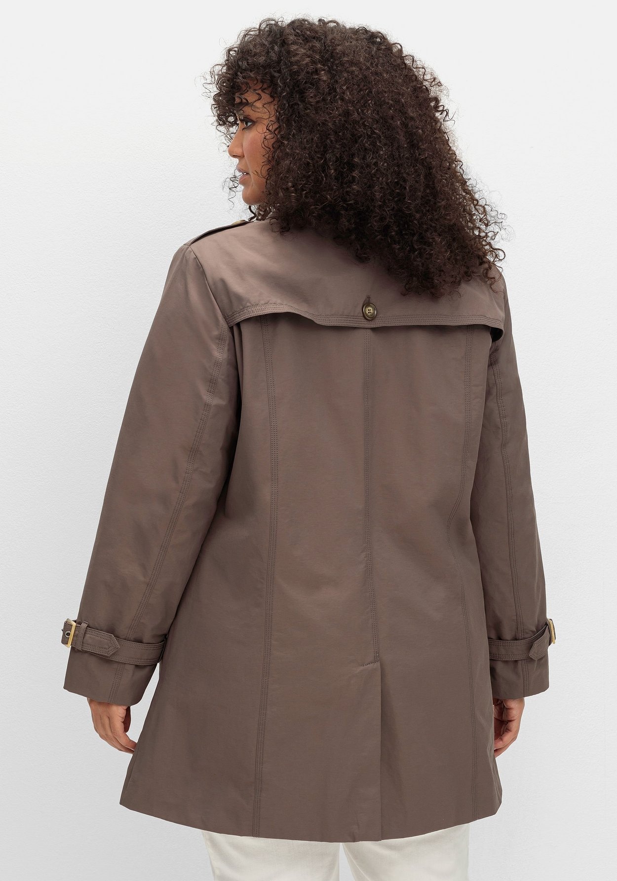 Sheego Trenchcoat »Leicht glänzende Longjacke mit dezentem Schimmer«