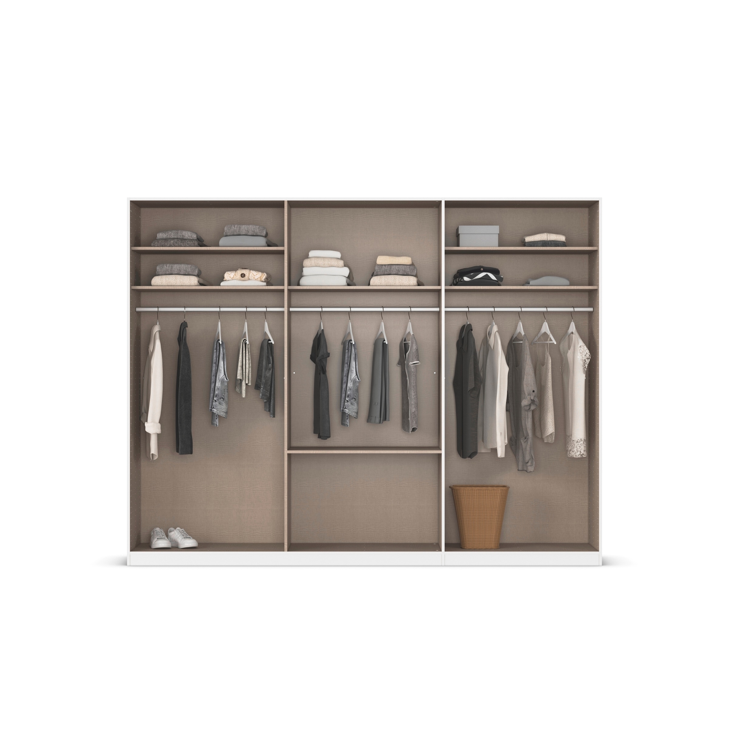 rauch Drehtürenschrank »Kleiderschrank Kleiderschränke Schrank Garderobe AGORDO mit Glasfront«, (in zwei Griff-Farben mit Glasfront), mit Außenschubkästen, in 6 Breiten und 2 Höhen MADE IN GERMANY