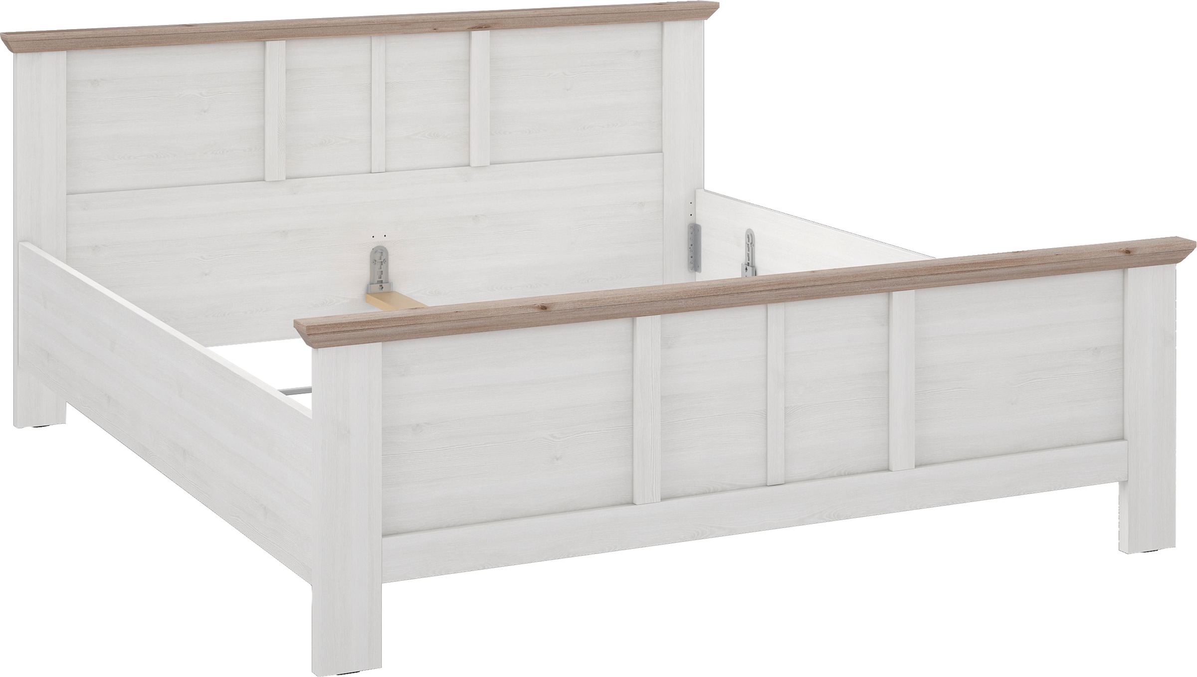 FORTE Bettgestell »Iloppa, klassischer Landhausstil, Belastbarkeit 220 KG«, (Liegefläche 180x200cm), rustikaler Look