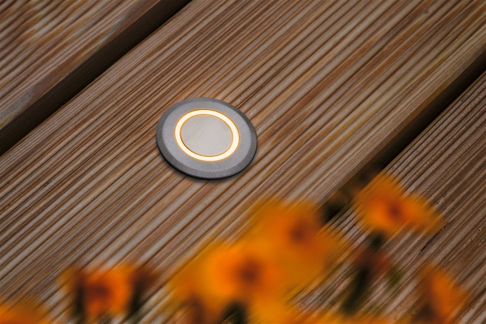 Paulmann LED Einbauleuchte »IP67 rund 50mm 2200K 2,2W 15lm 230V Alu Kunststoff, Metall«, 1 flammig, Bodeneinbauleuchte Goldlicht insektenfreundlich