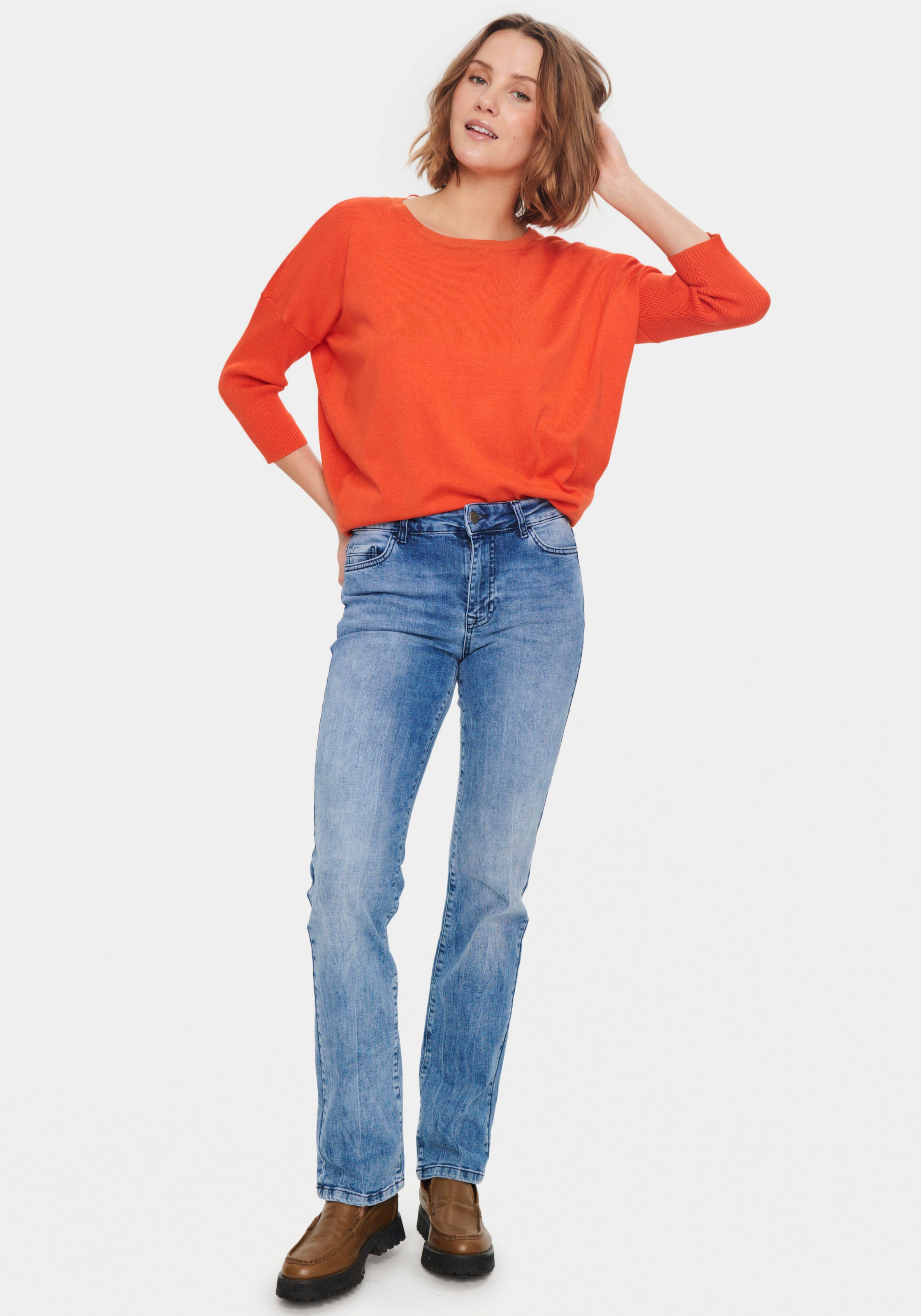 Saint Tropez Rundhalspullover »A2561, MilaSZ R-Neck«