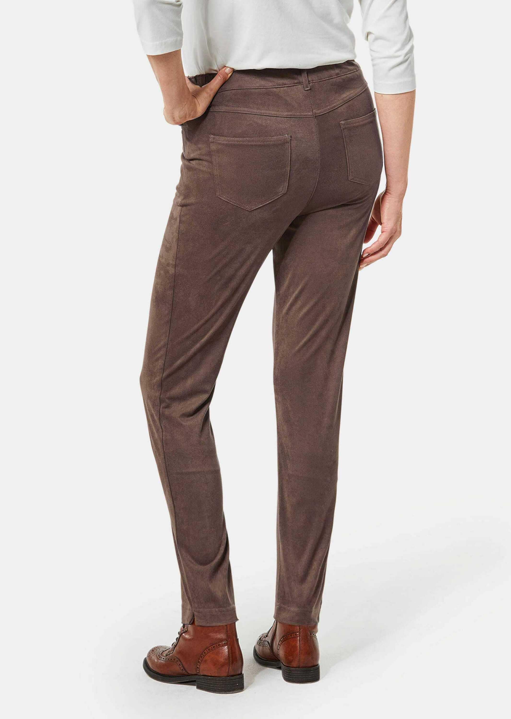 GOLDNER 2-in-1-Hose »Bi-elastische Hose in superweichem Veloursleder-Look«