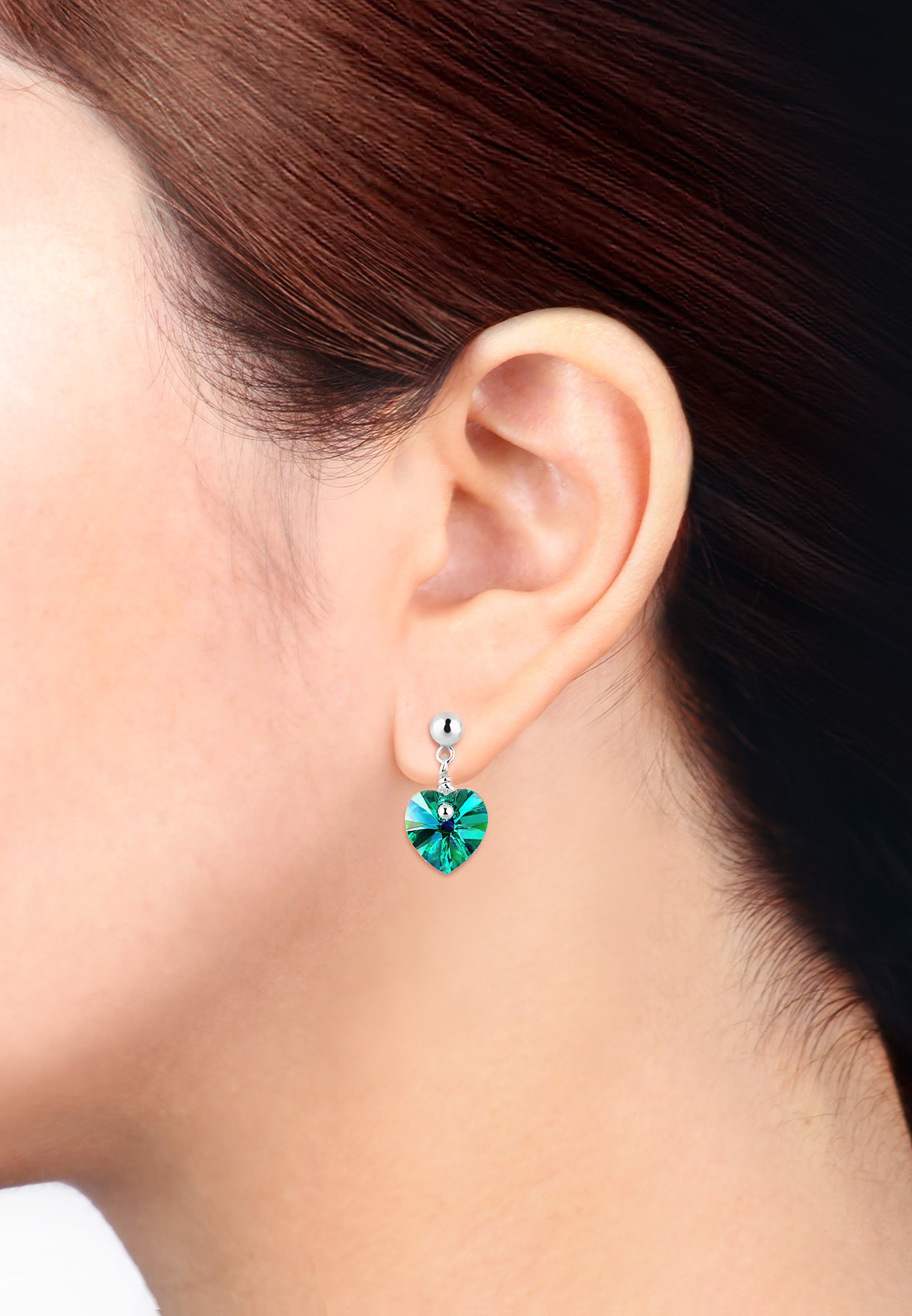 Elli Paar Ohrhänger »Ohrringe Blue Hearts Crystals 925 Sterling Silver«