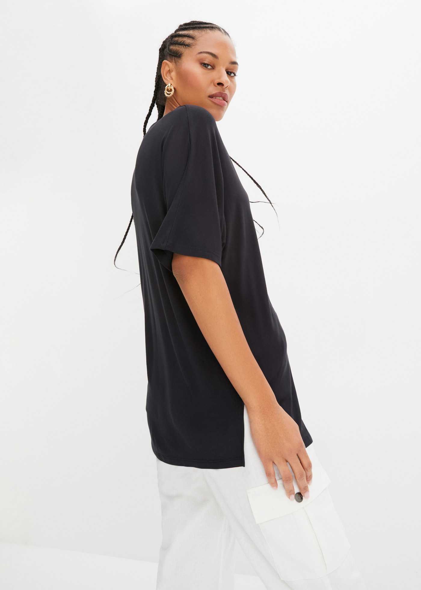 bonprix T-Shirt »Long-Shirt aus nachhaltigem Viskose-Mix« Long-Shirt aus nachhaltigem Viskose-Mix