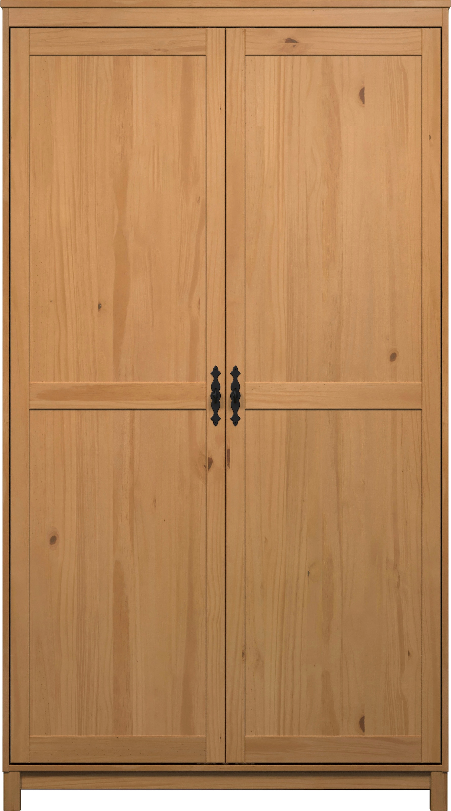 Home affaire Kleiderschrank »Sandnes Kieferschrank Schlafzimmer Schrank TOPSELLER weiß«, (1 St., natürlicher Landhaus-Look B/T/H = 108x60x194cm), Massivholz Schlafzimmerschrank mit besonderen Metallgriffen