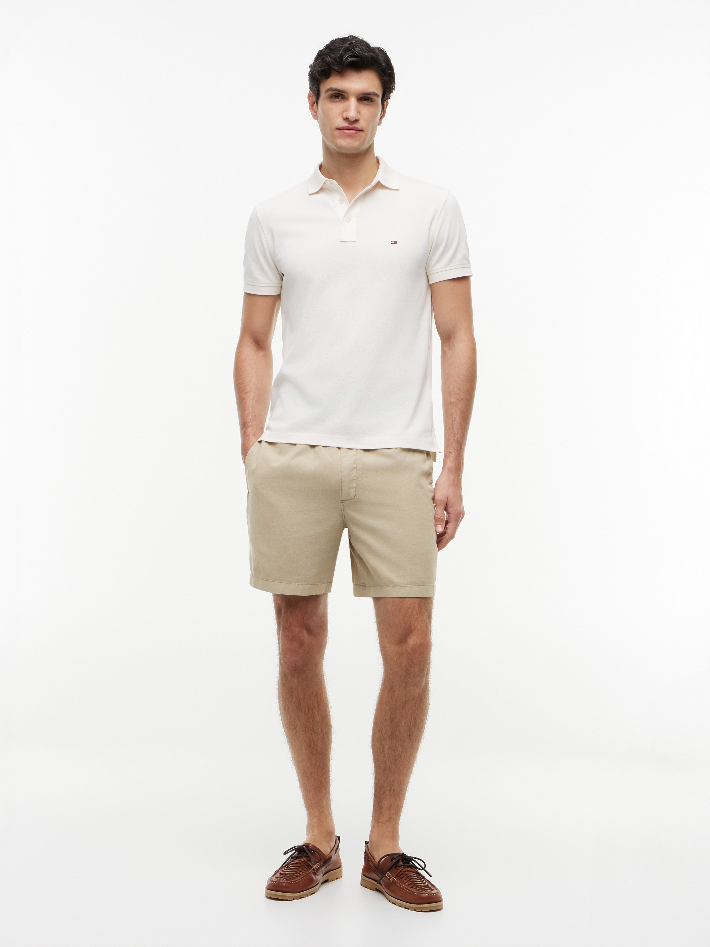 Tommy Hilfiger Poloshirt »1985 SLIM POLO mit Piqué-Struktur und Stickerei« meliert, casual, slim fit, Baumwollmix, Polokragen