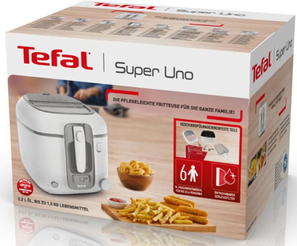 Tefal Fritteuse »FR3141 Super Uno«, 1800 W, Fassungsvermögen 2,2 l, einstellbarer Thermostat, leichte Anwendung & Reiningung, FR3141