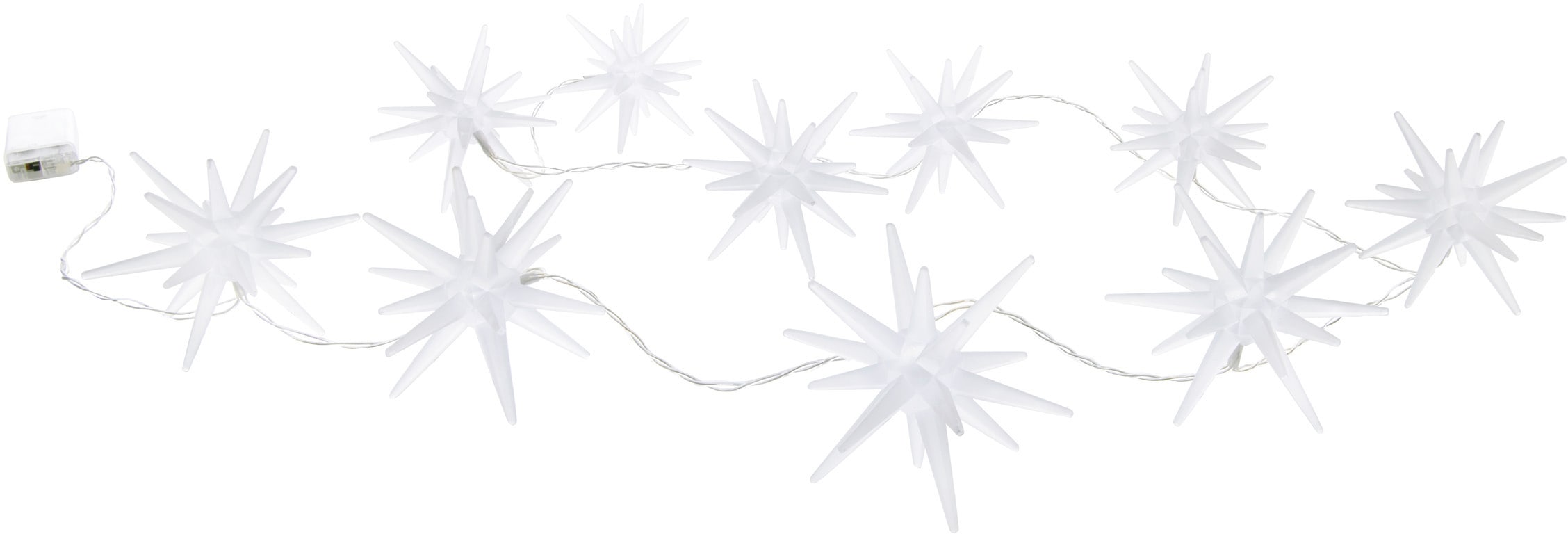 mit bestellen Kunststoff Länge 10 Weihnachtsdeko«, OTTO Timer näve bei St.-flammig, gefrostet »3D-Sterne, LED-Lichterkette online in aus weiß 165cm
