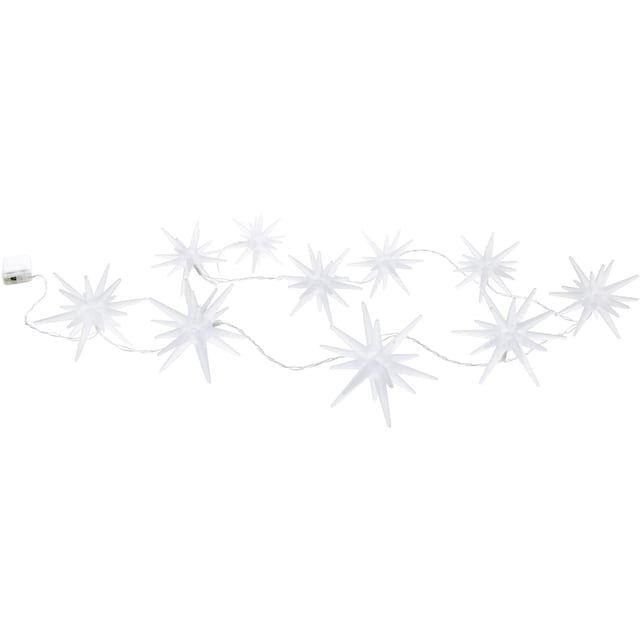 näve LED-Lichterkette »3D-Sterne, Weihnachtsdeko«, 10 St.-flammig, mit  Timer in weiß gefrostet aus Kunststoff Länge 165cm bestellen online bei OTTO