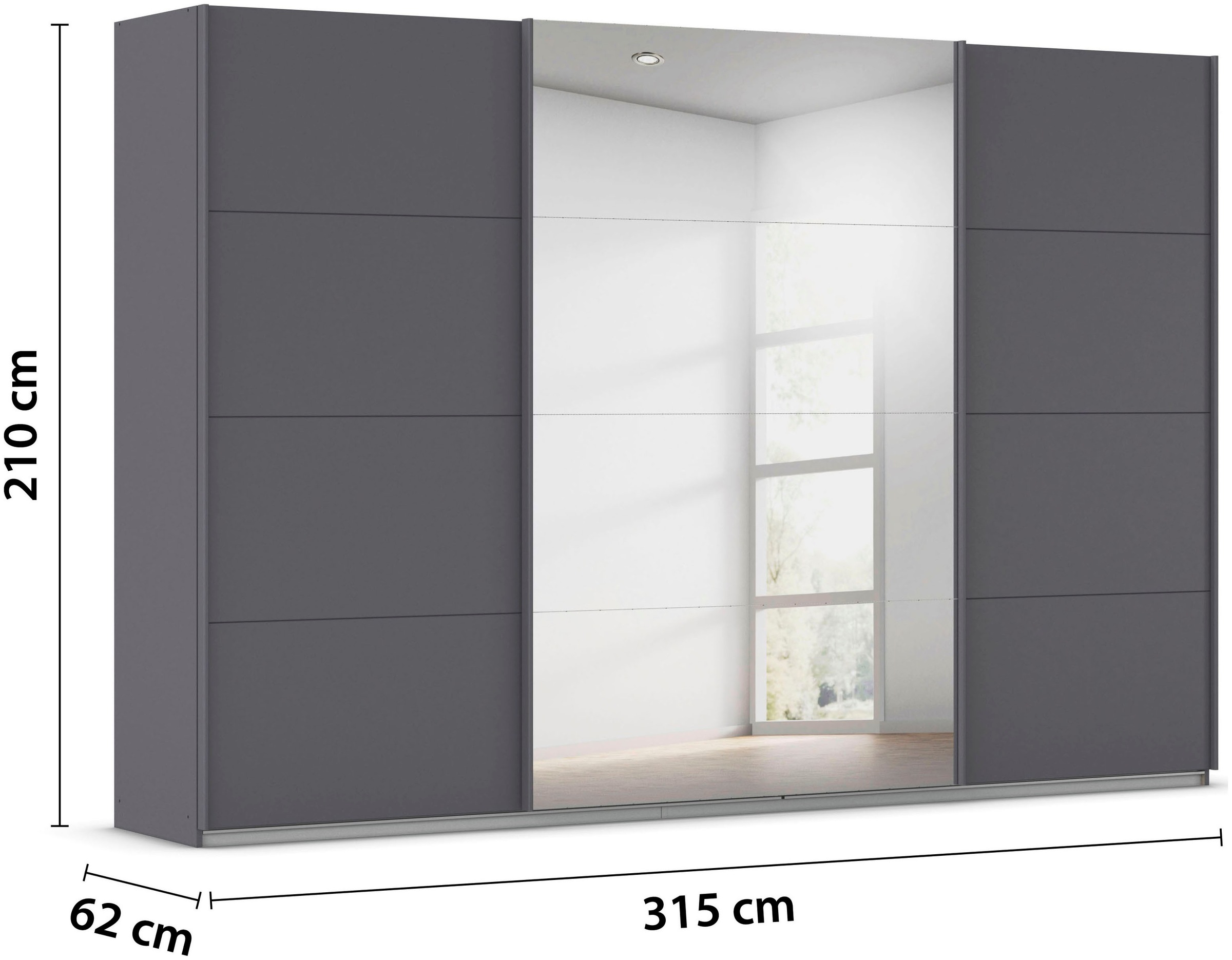 rauch Schwebetürenschrank »Kleiderschrank Schrank OTTO´S CHOICE Garderobe AGORDO«, (in zwei Griff-Farben), Top Innenausstattung, in 4 Breiten und 2 Höhen MADE IN GERMANY