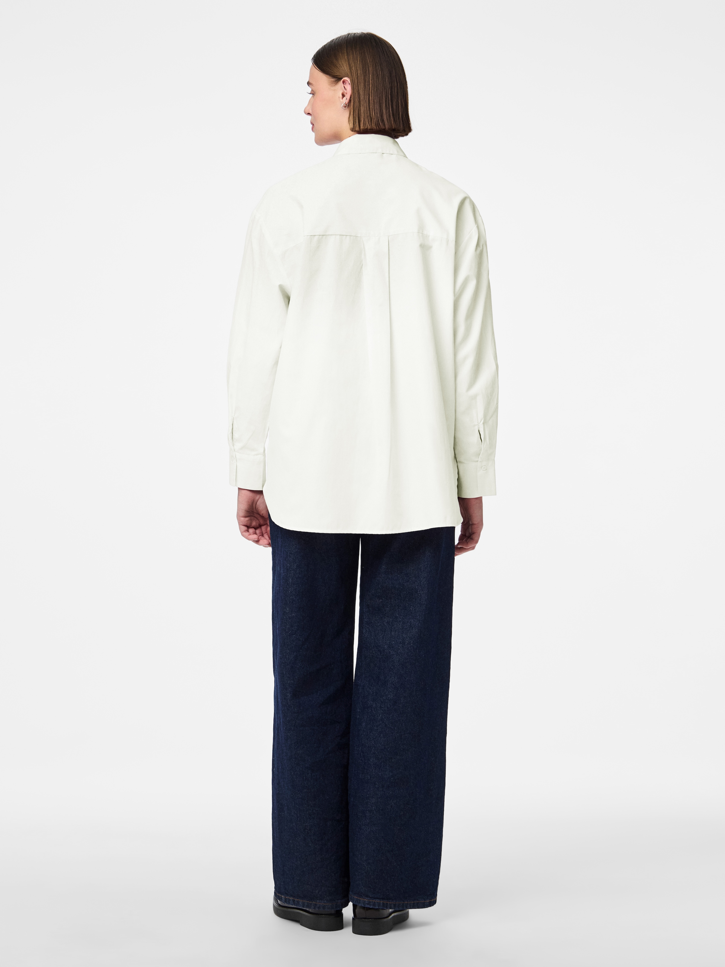 pieces Hemdbluse »PCMELIA LS LOOSE SHIRT WVN NOOS BC« mit abgerundetem Saum