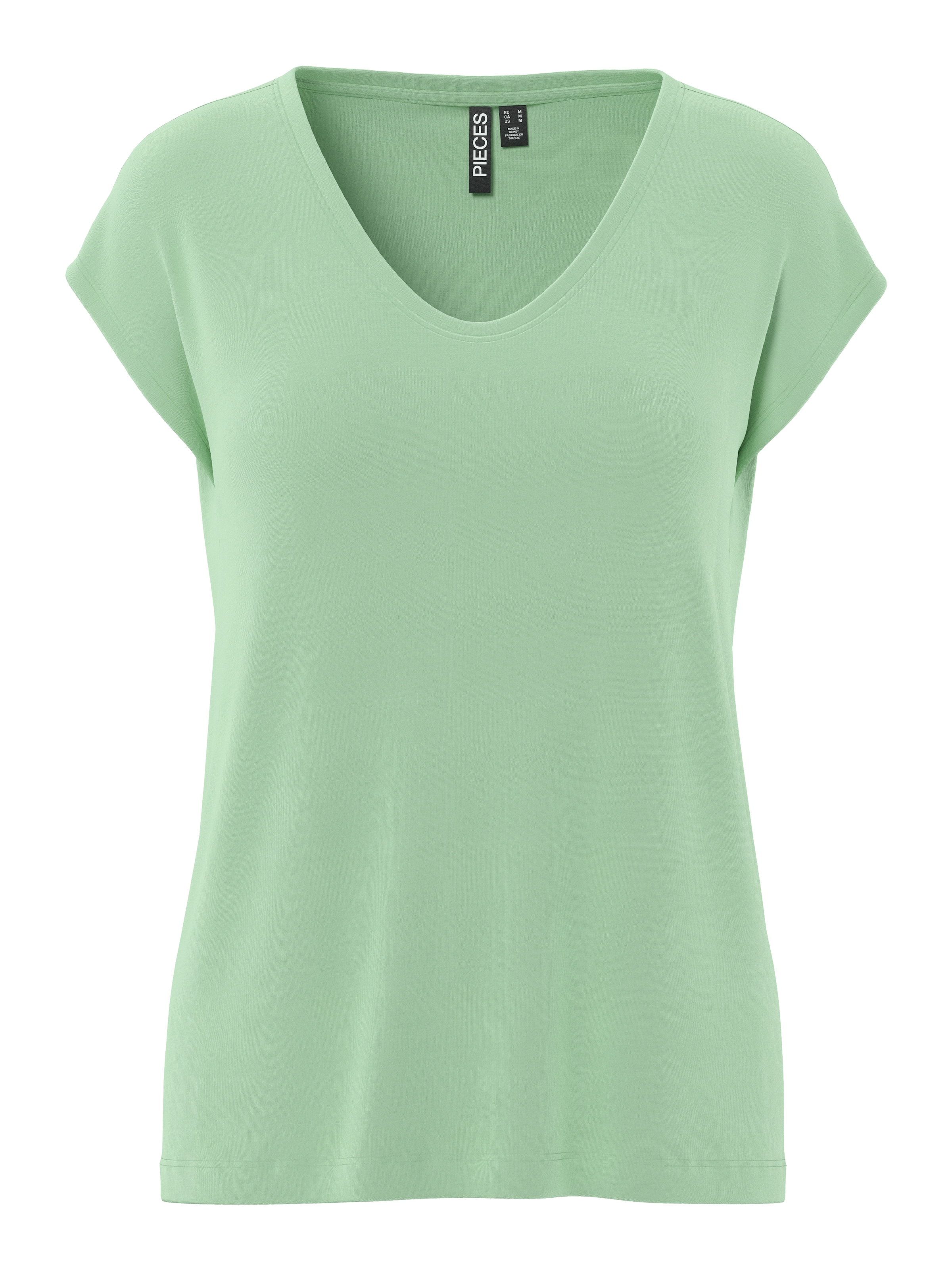 pieces Kurzarmshirt »PCKAMALA TEE NOOS BC« Materialmix, regular fit