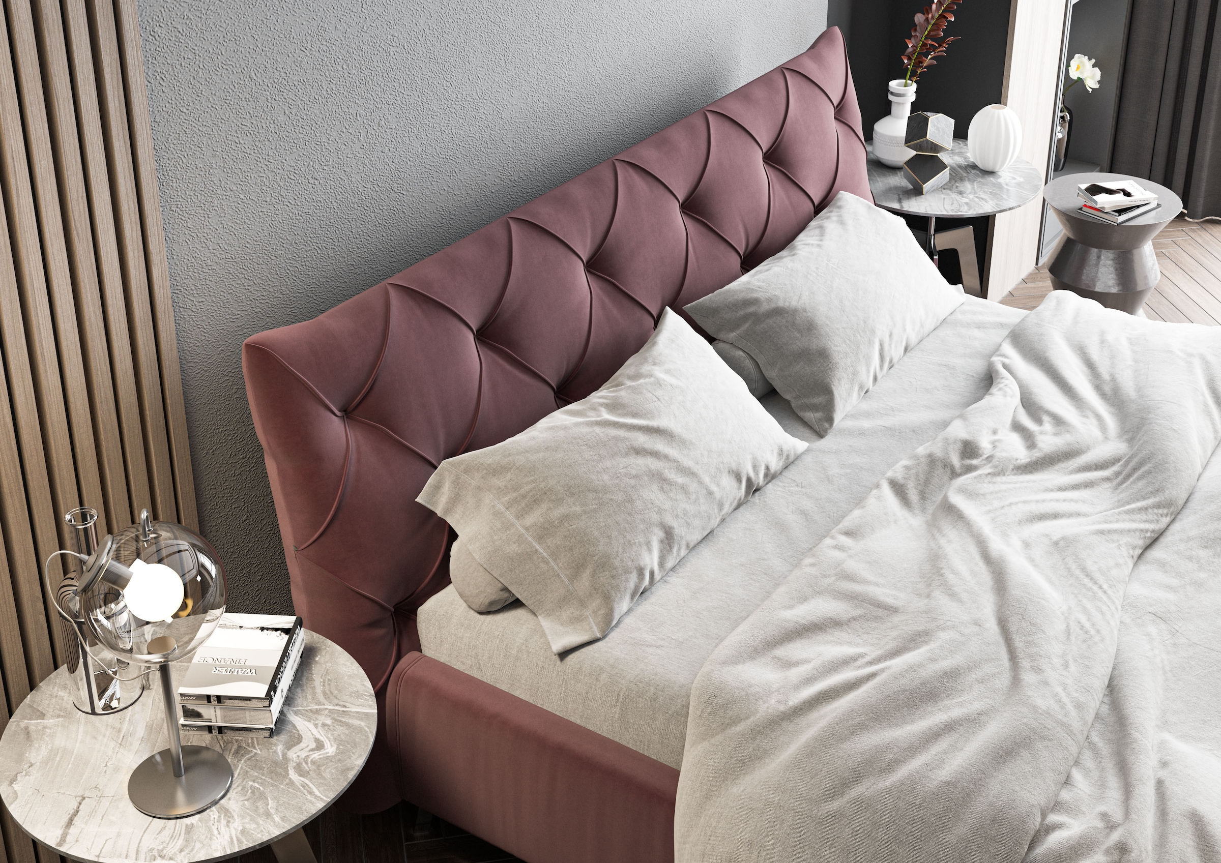 Home affaire Polsterbett »Elloree in 4 Breiten bis 200cm, auch in Leder« Kopfteilhöhe 105cm, belastbar bis 280 kg, auch in Überlänge 220cm