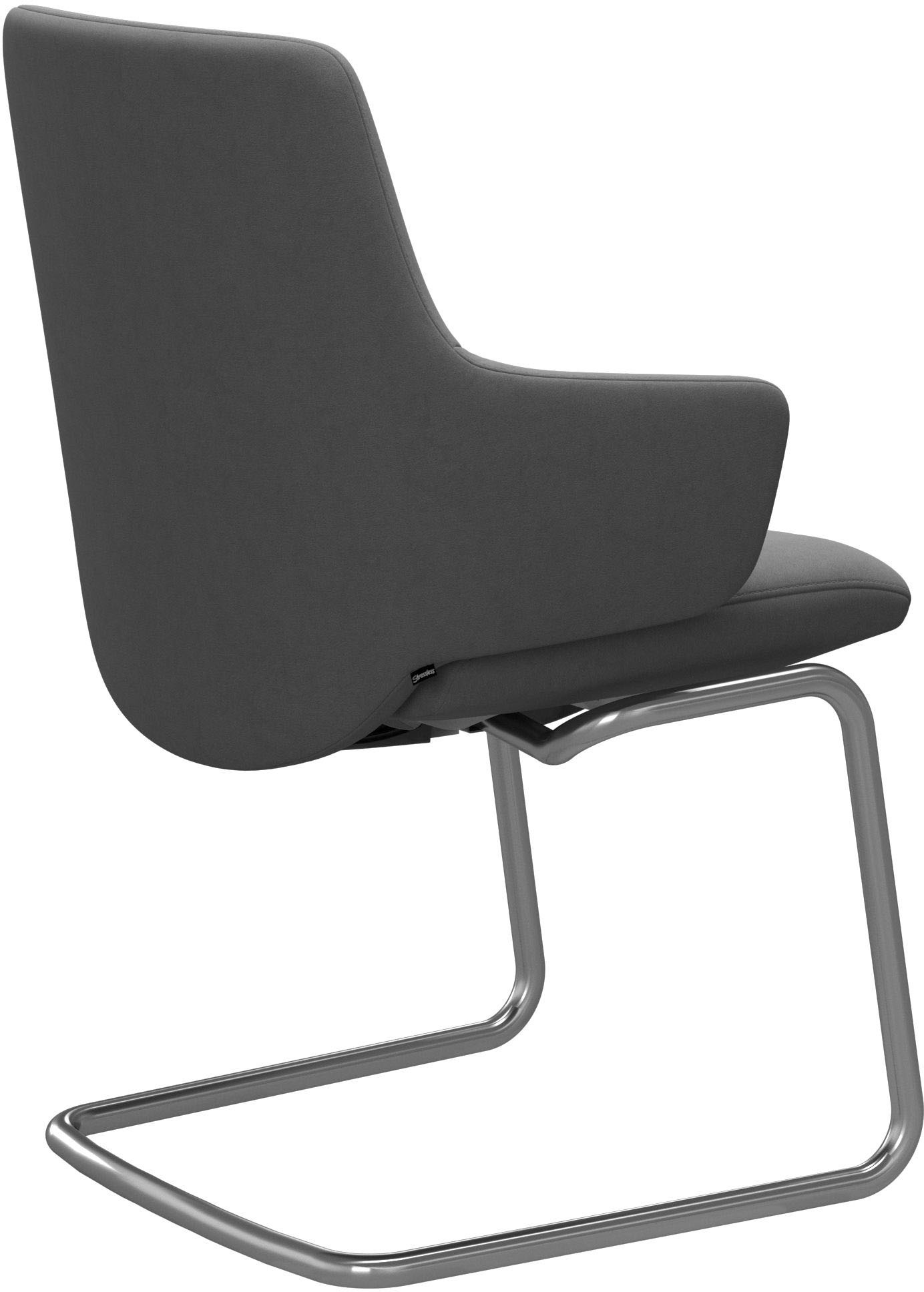 Stressless® Polsterstuhl »Laurel«, Microfaser DINAMICA, Low Back mit Armlehne, Größe L, mit Beinen aus Stahl in Schwarz matt