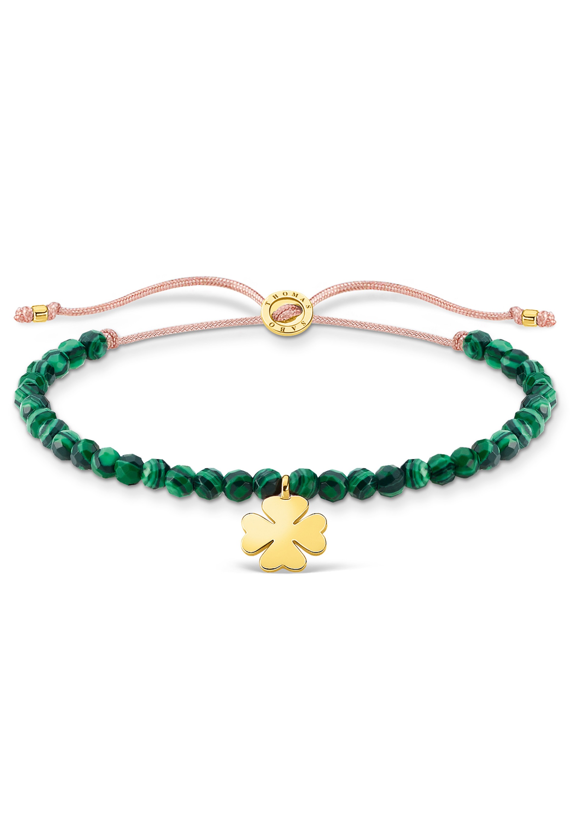 THOMAS SABO Armband »Kleeblatt, A1983-140-6-L20v«, mit imit. Malachit
