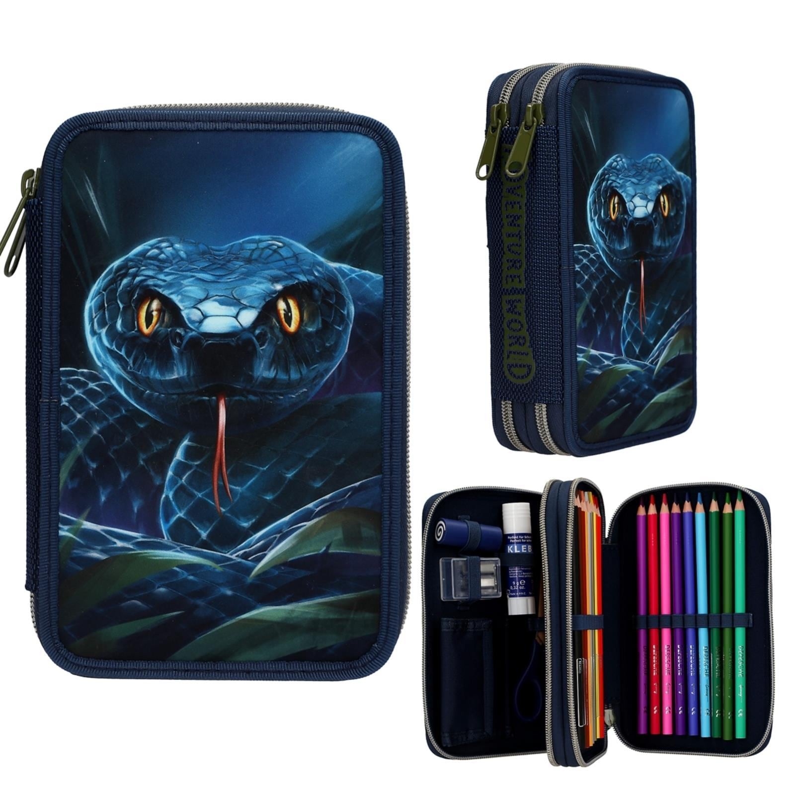 Depesche Rucksack »Schul-Set Schlange Adventure World blau-grün«