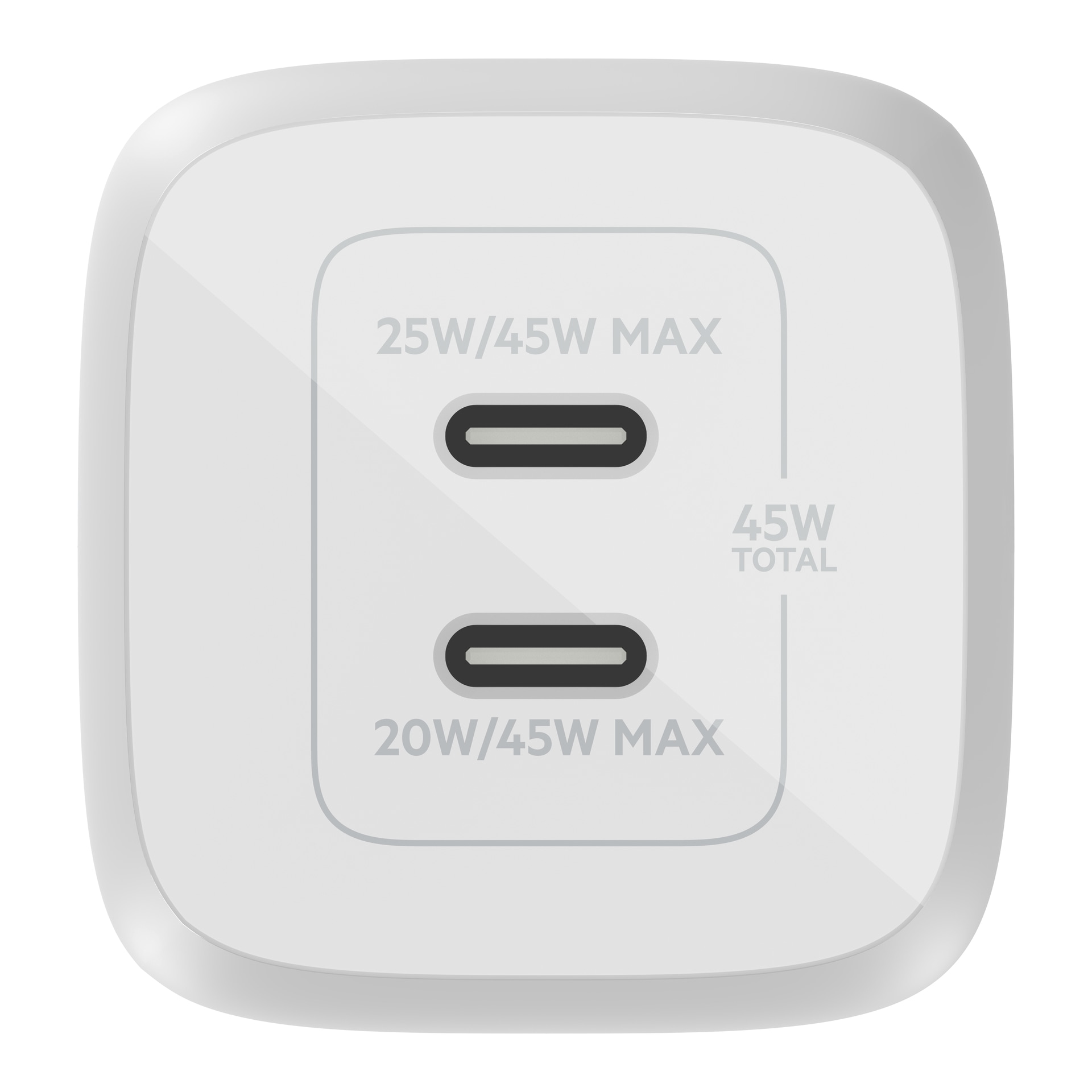 Belkin USB-Ladegerät »BoostCharge Pro 45 Watt Dual USB-C GaN Charger«, Ladegerät mit 2x USB-C Anschlüssen (Laptops, Tablets, Smartphones)