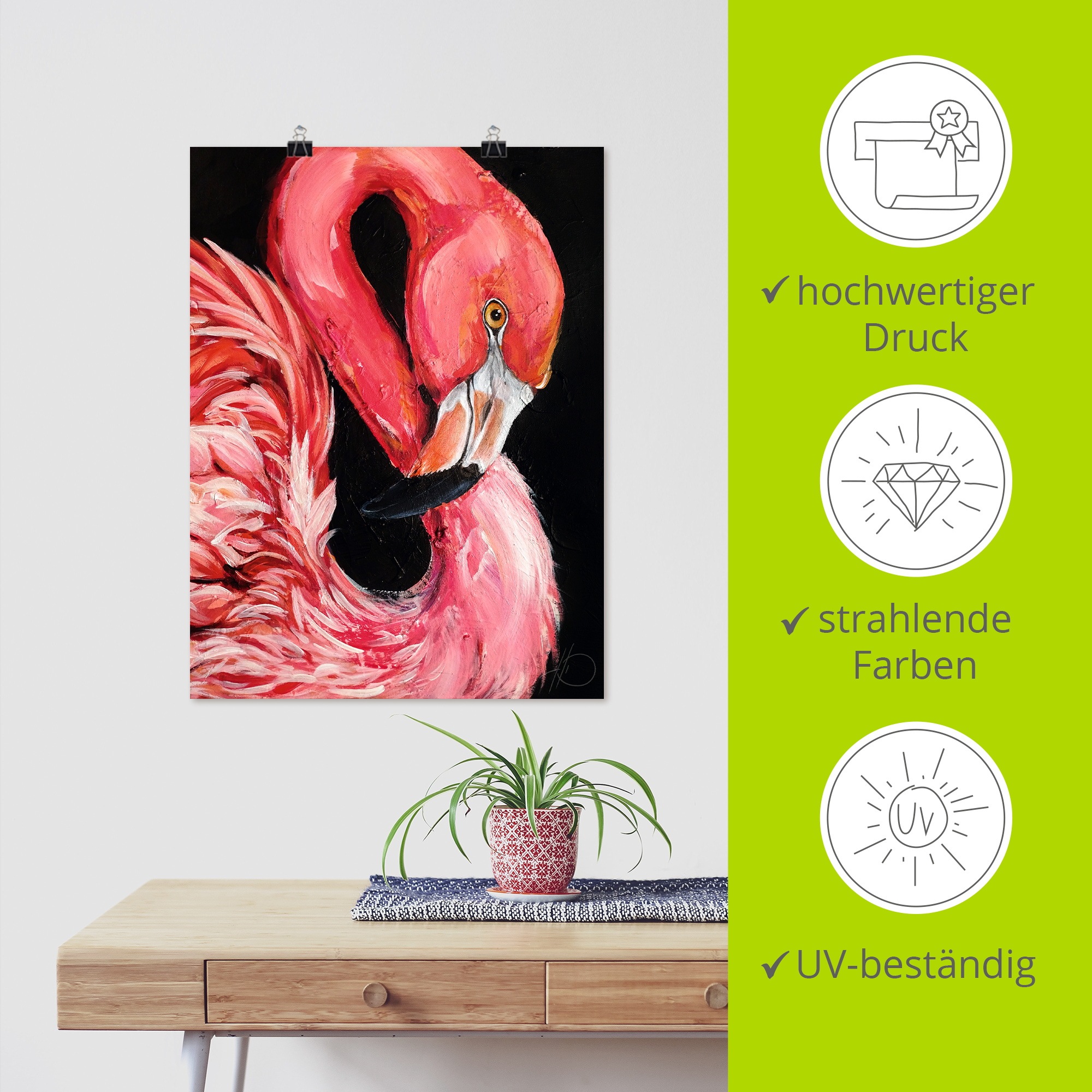 Artland Wandbild »Flamin-GO« Vogelbilder 1 Stk. tlg. als Alubild, Leinwandbild, Poster, Wandaufkleber in verschied. Größen
